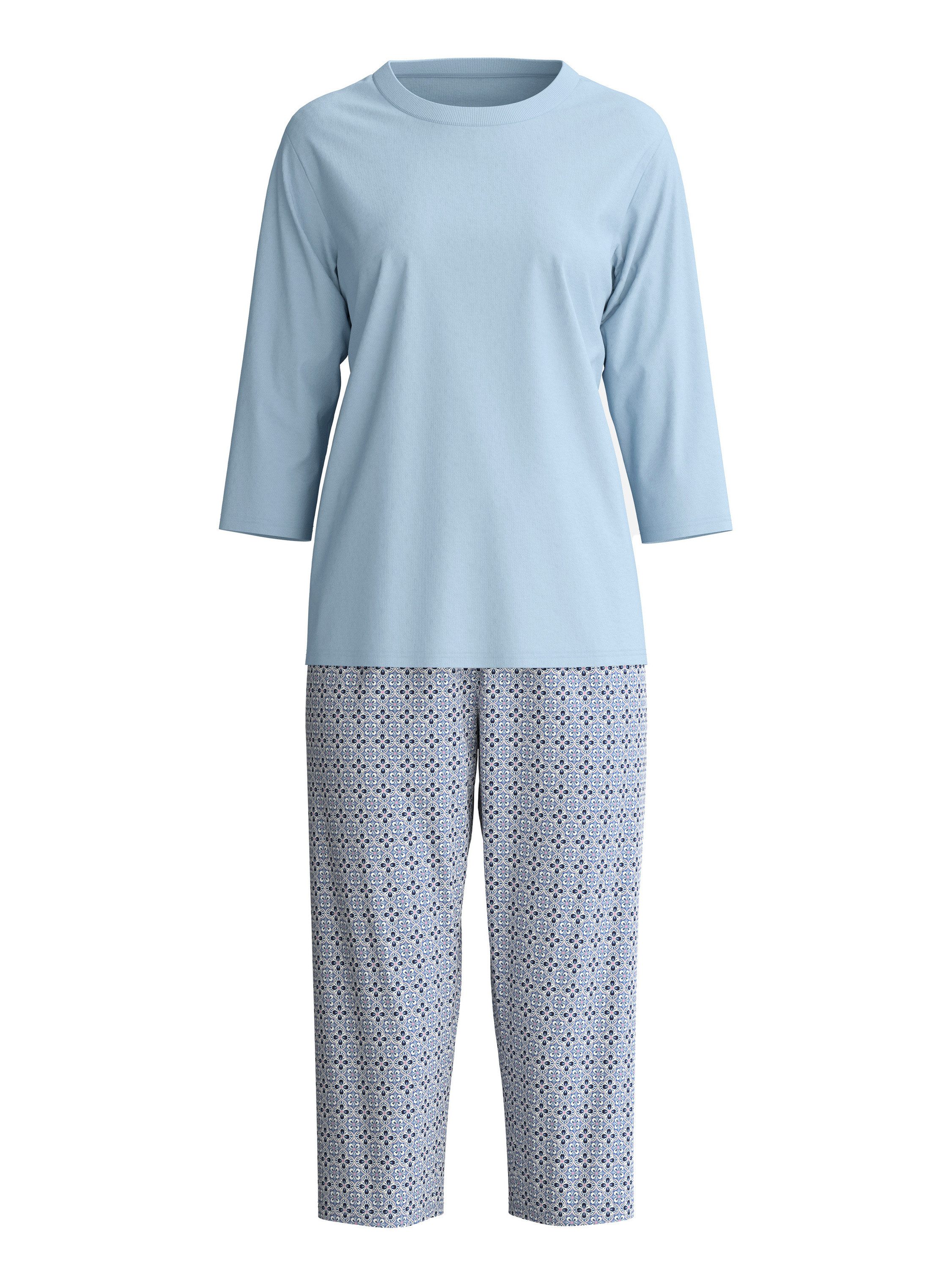 CALIDA Capri-Pyjama Cotton Special Damen (2 tlg) aus 100% Baumwolle, atmungsaktiv und klimaregulierend