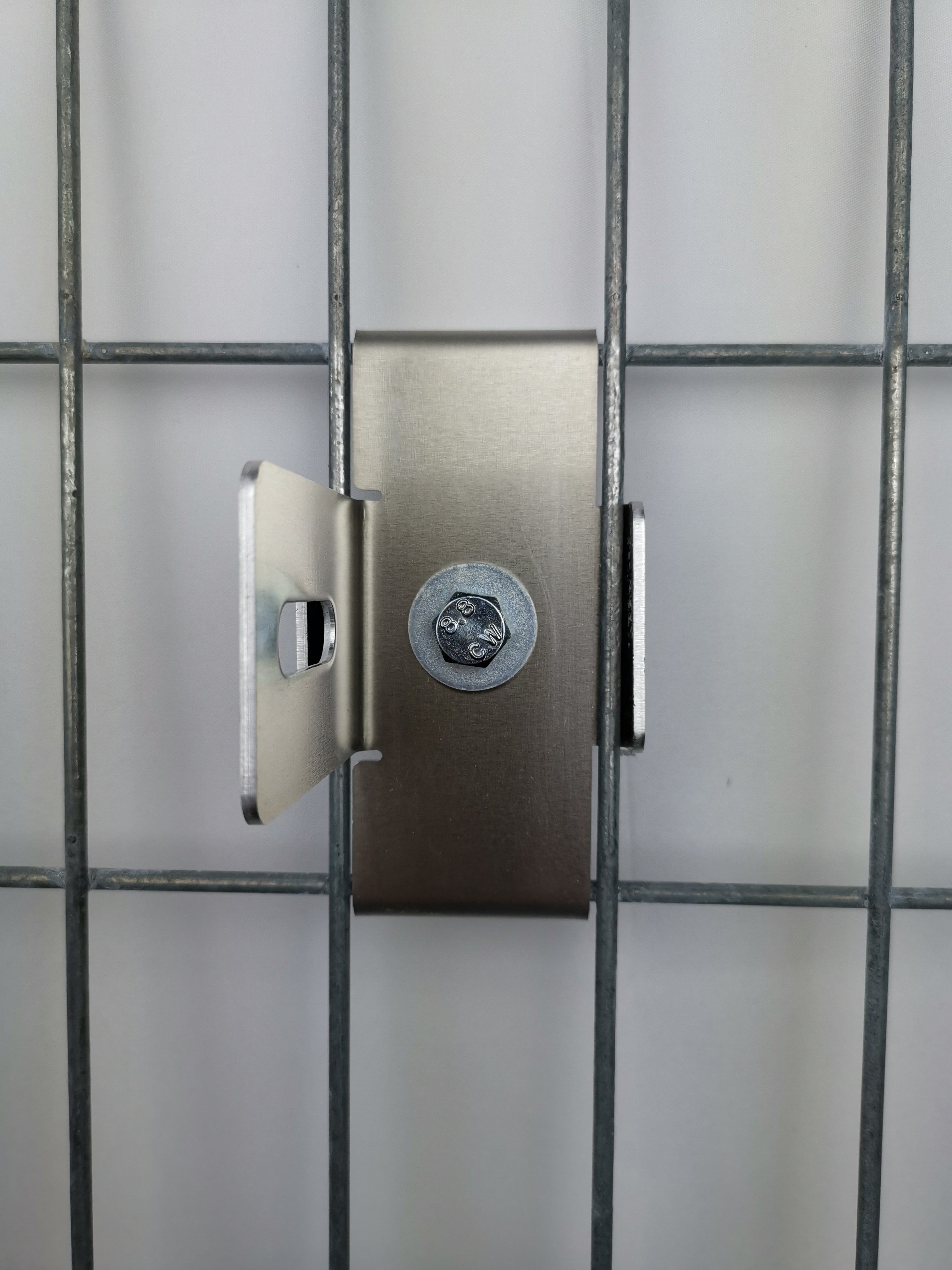 Gabiona Zaunverbinderset Klammer mit Zaunhalter Maschenweite 5 x 10 cm, Aluminium, (Klammer mit Zaunhalter Maschenweite 5 x 10 cm, Aluminium)