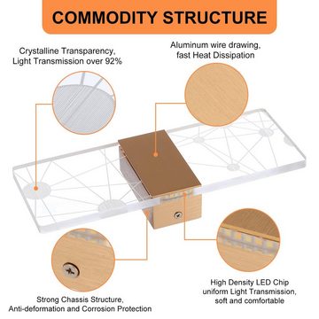 LETGOSPT LED Wandleuchte Wandlampe Acryl Wandbeleuchtung Dimmbar 3000-6000K, LED fest integriert, Kaltweiß, Naturweiß, Warmweiß, Acryl Wandleuchte Light Up Down Leuchten, 5W Wandleuchte LED Innen