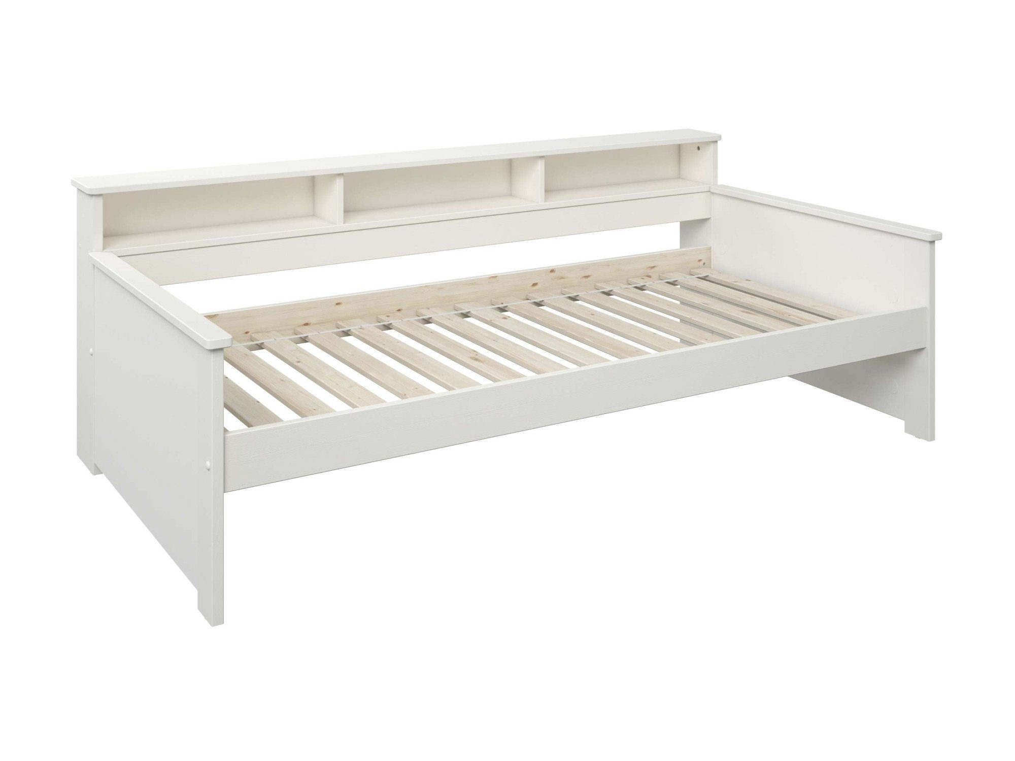 OTTO home Jugendbett KERO, Daybed, Stauraumbett, platzsparend, Stauraum, 90x200cm, zertifiziertes Massivholz, mit Ablagefächern, Schublade optional