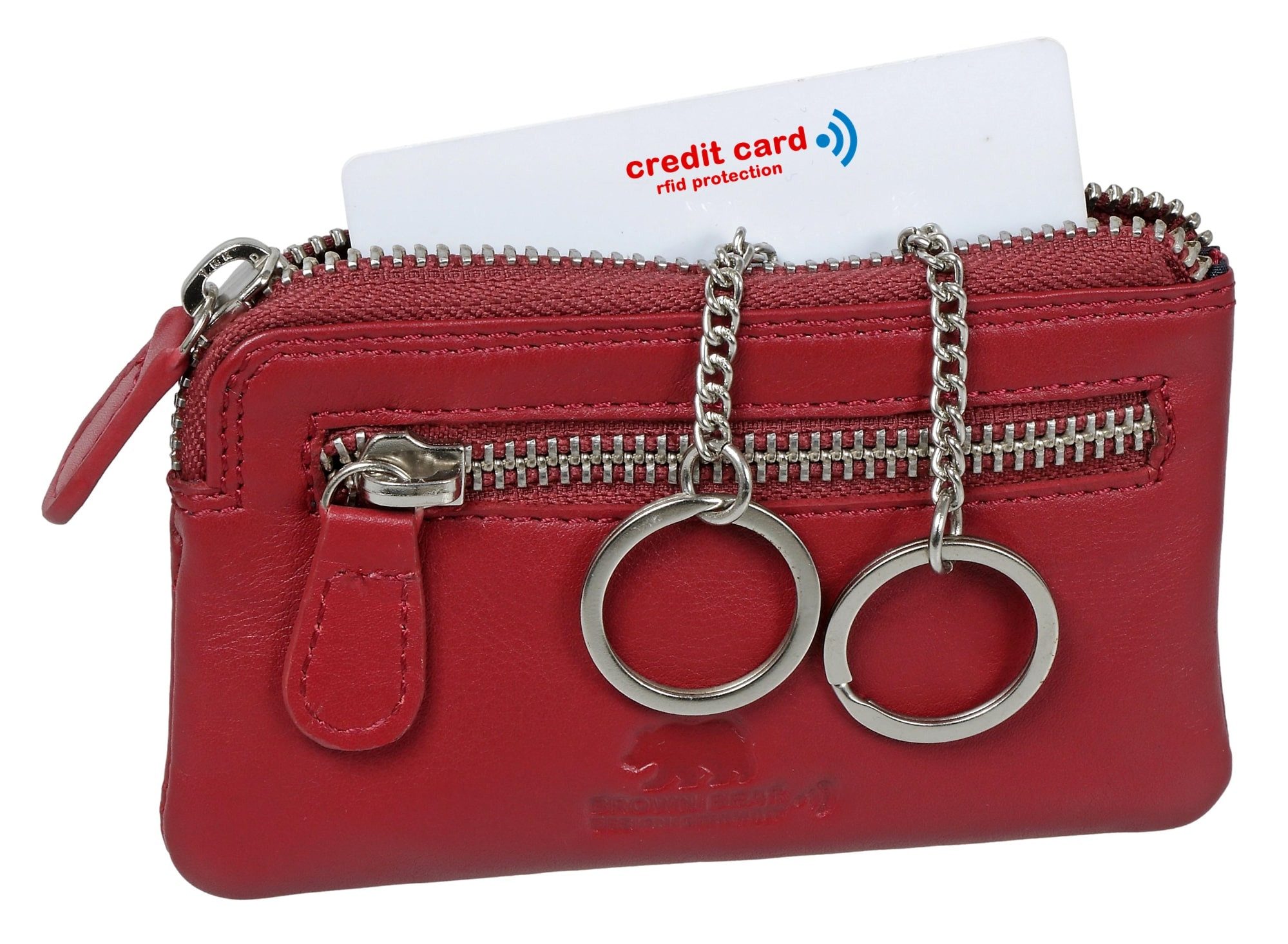 Brown Bear Schlüsseltasche Classic 8017 zwei Schlüsselringen Unisex Echtled günstig online kaufen