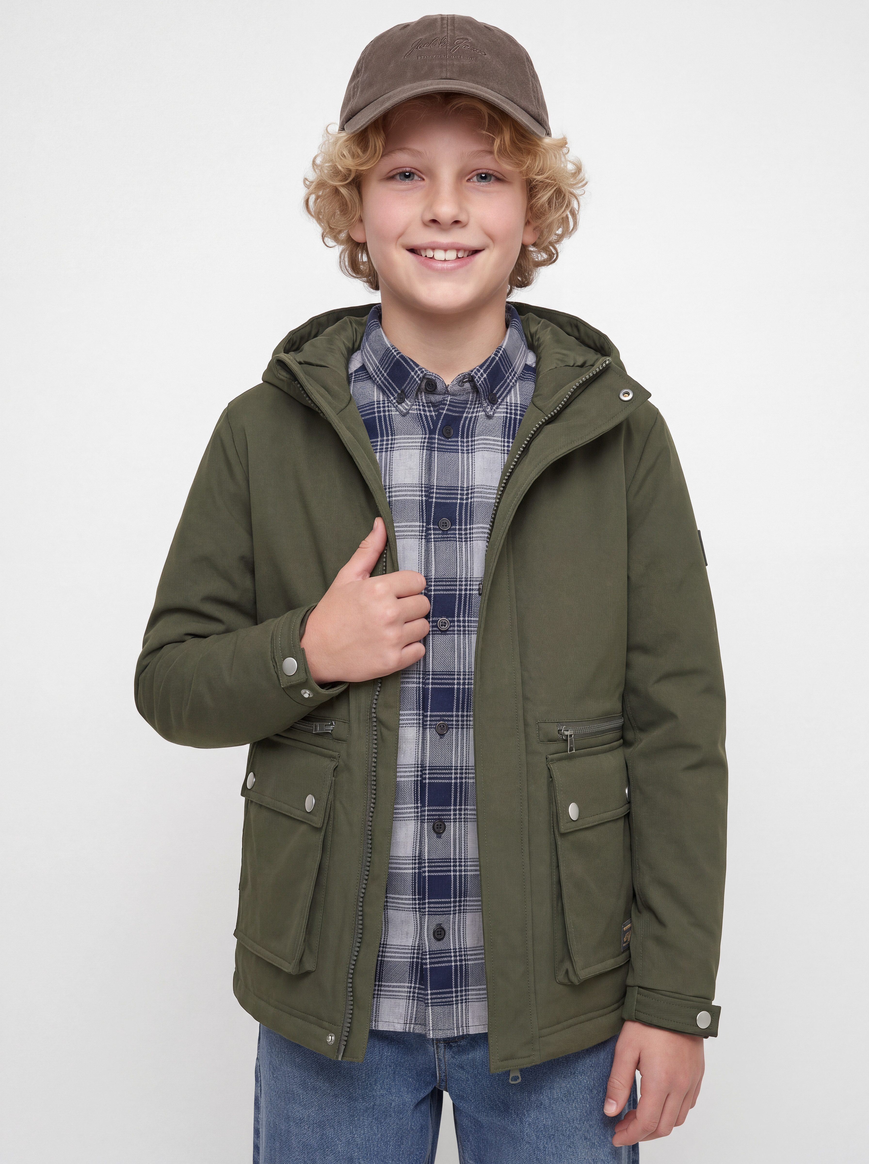 Jack & Jones Junior Parka JJEWOLF PARKA JACKET SN JNR Kunstfaser, normal geschnitten – Bild 2 von 5