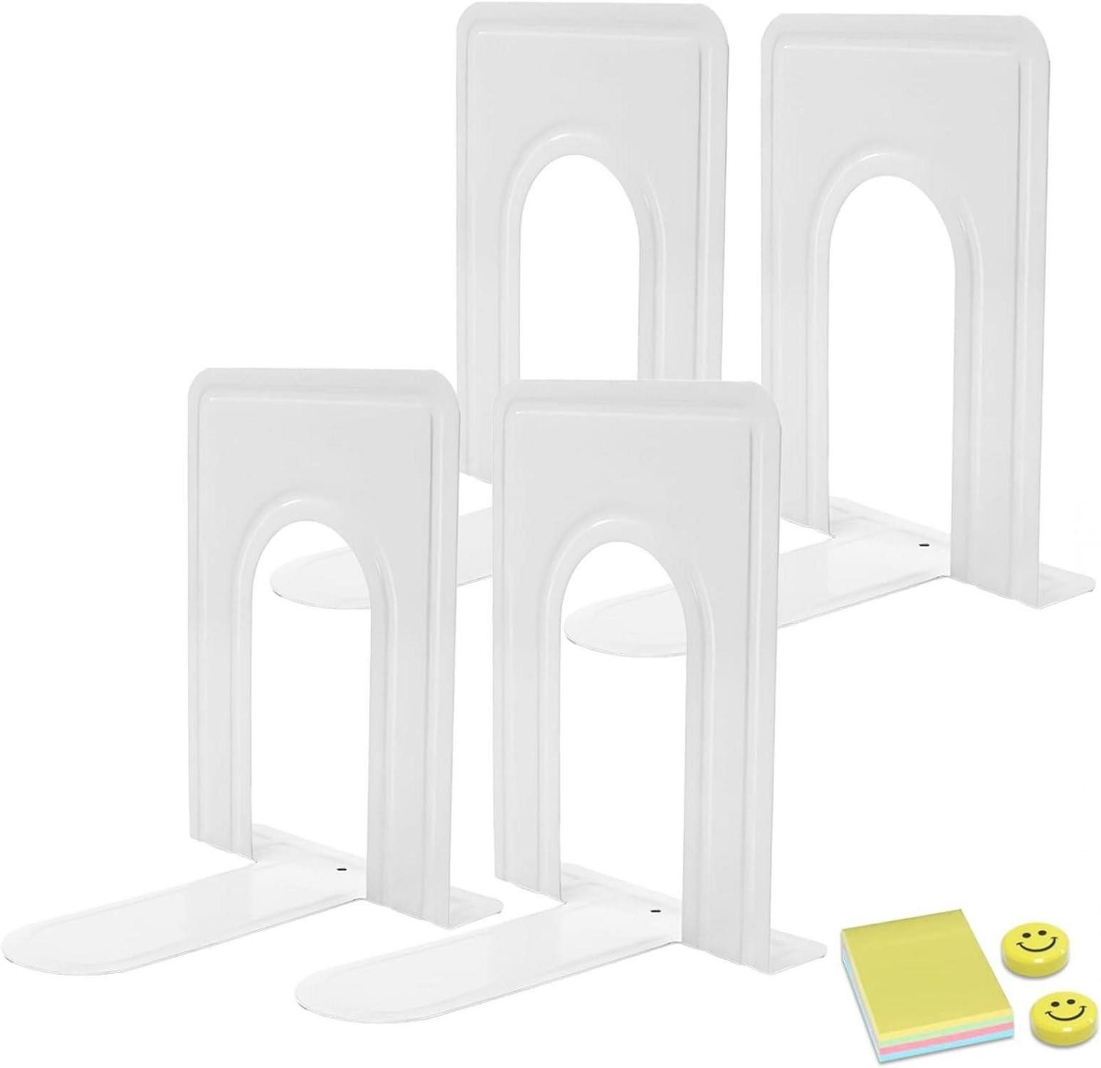 LuxusKollektion Buchstütze Buchstützen Metall Vintage Weiss Bookends Bücherhalter 1 Paare