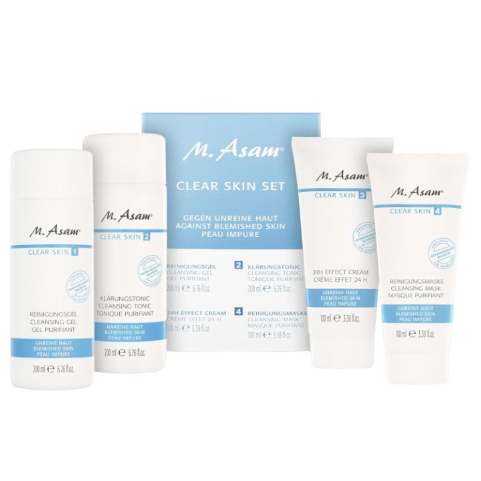 Gesichtspflege-Set CLEAR SKIN Set Gesichtsreinigungs-Set gegen Pickel & Hautunreinheiten