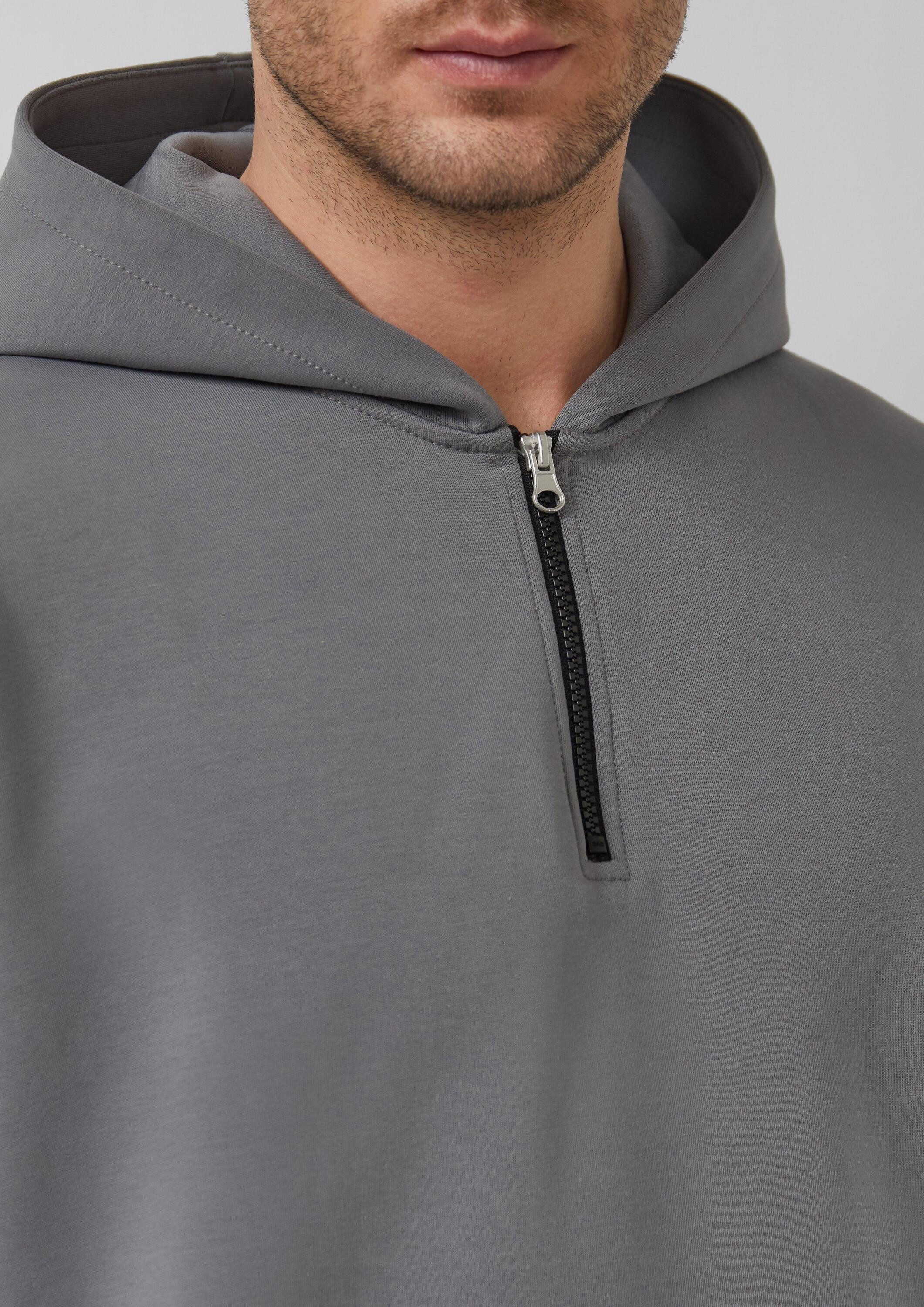 s.Oliver Sweatshirt Sweatshirt Scuba-Kapuzensweatshirt mit Reißverschluss im Relaxed Fit – Bild 4 von 5