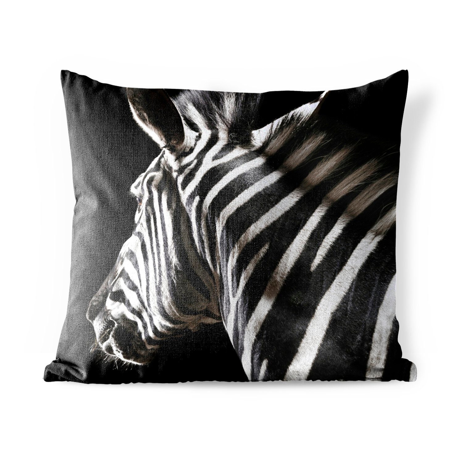 MuchoWow Dekokissen Zebra - Tier - Weiß, Kissenbezüge, Kissenhülle, Dekokissen, Dekokissenbezug, Outdoor | Dekokissen