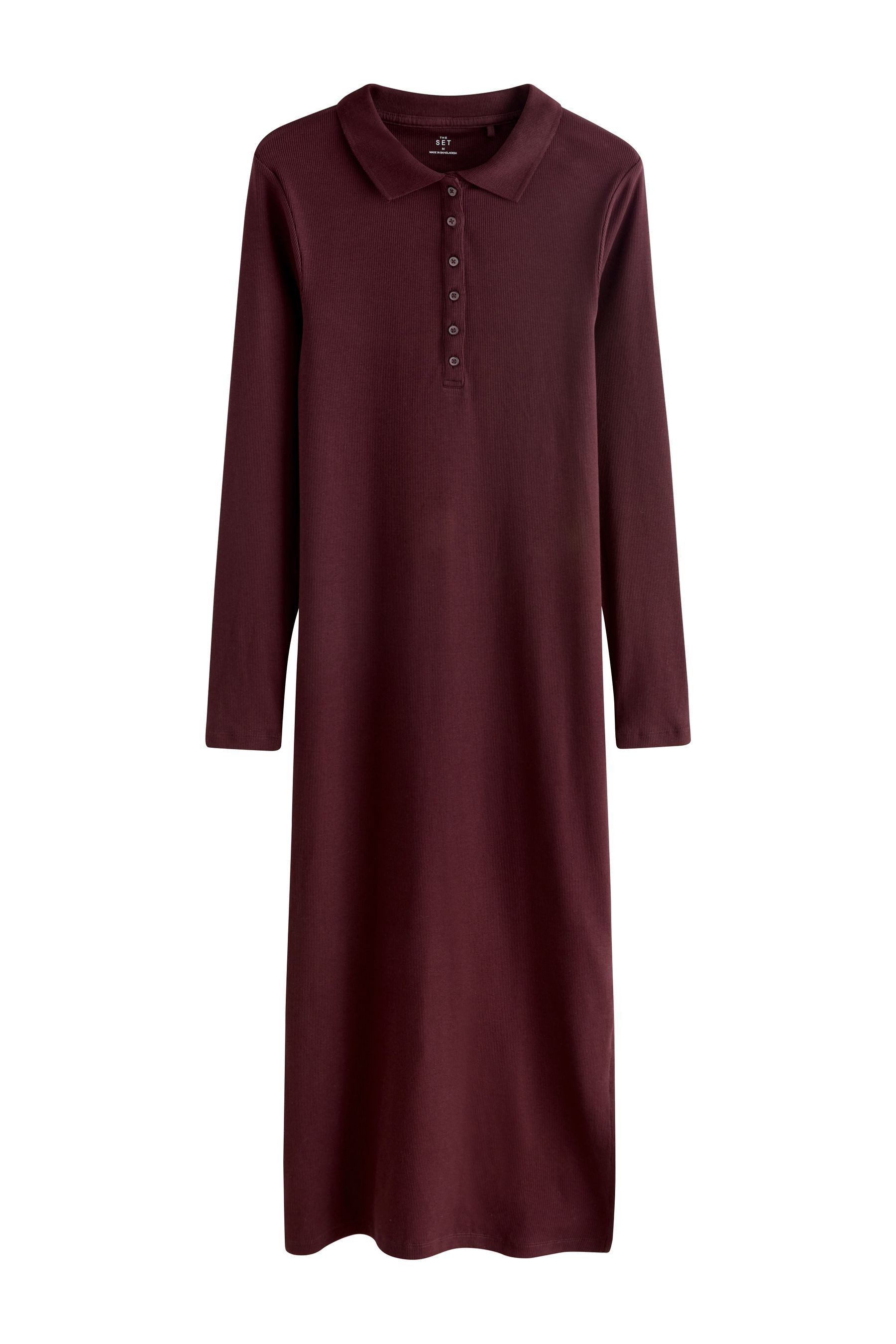 The Set Maxikleid The Set Geripptes Maxikleid mit Kragen, 2er-Pack (2-tlg) günstig online kaufen