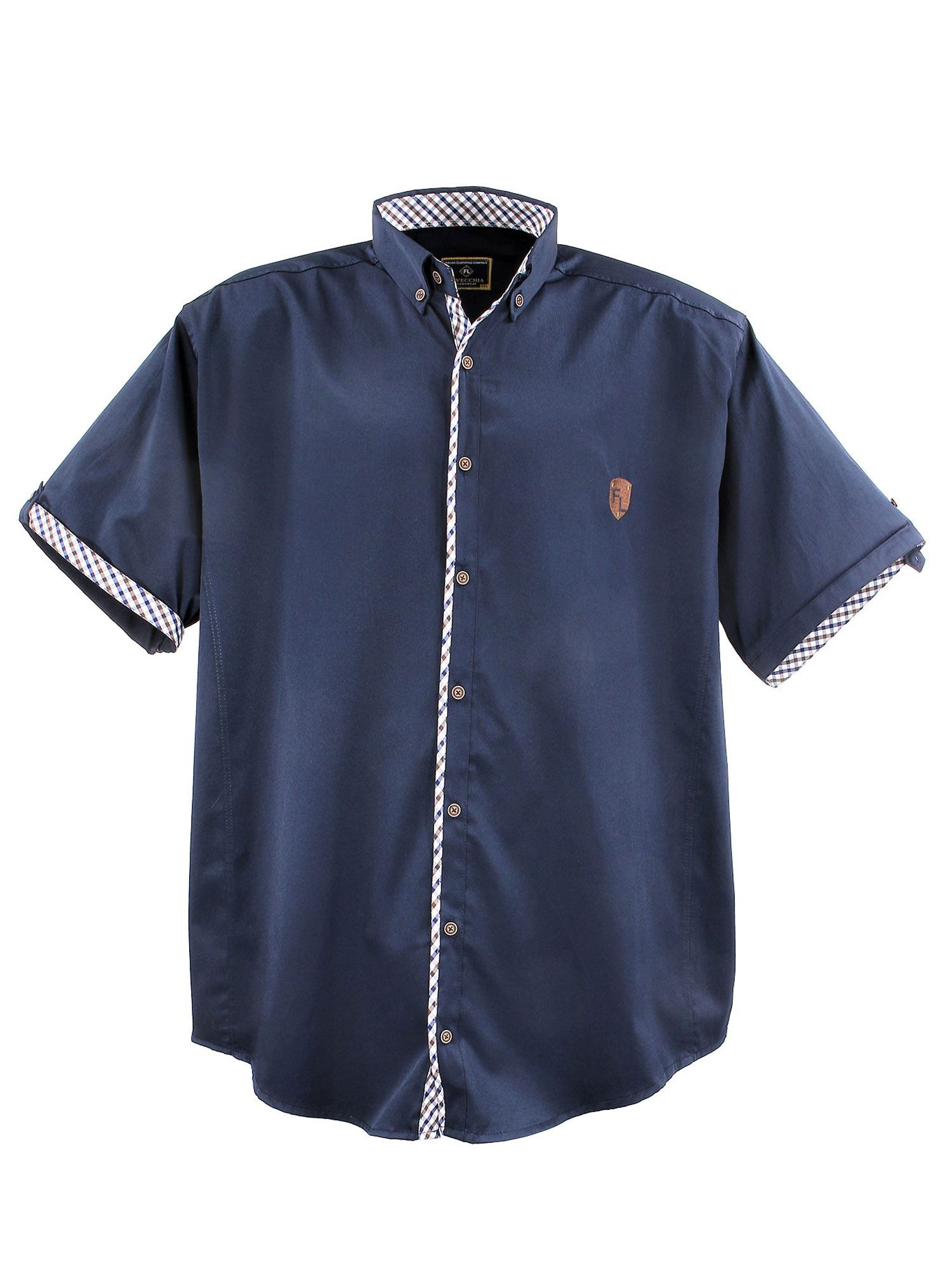 Lavecchia Kurzarmhemd Lavecchia Herren Kurzarmhemd 9003A (Navyblue, 4XL) modisches & zeitloses Herrenhemd