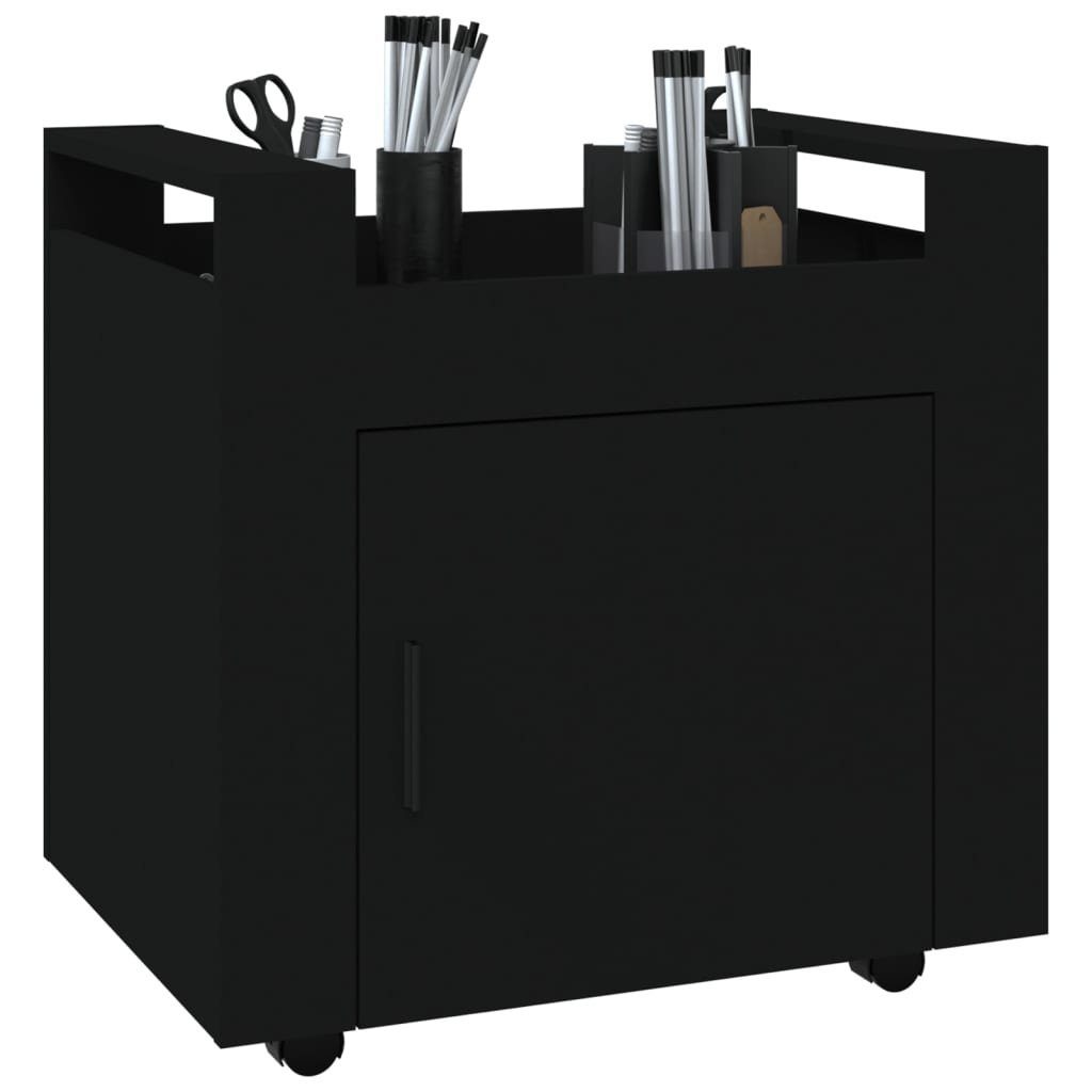 60x45x60 cm Bürowagen Rollcontainer Schwarz vidaXL Holzwerkstoff Schreibtisch