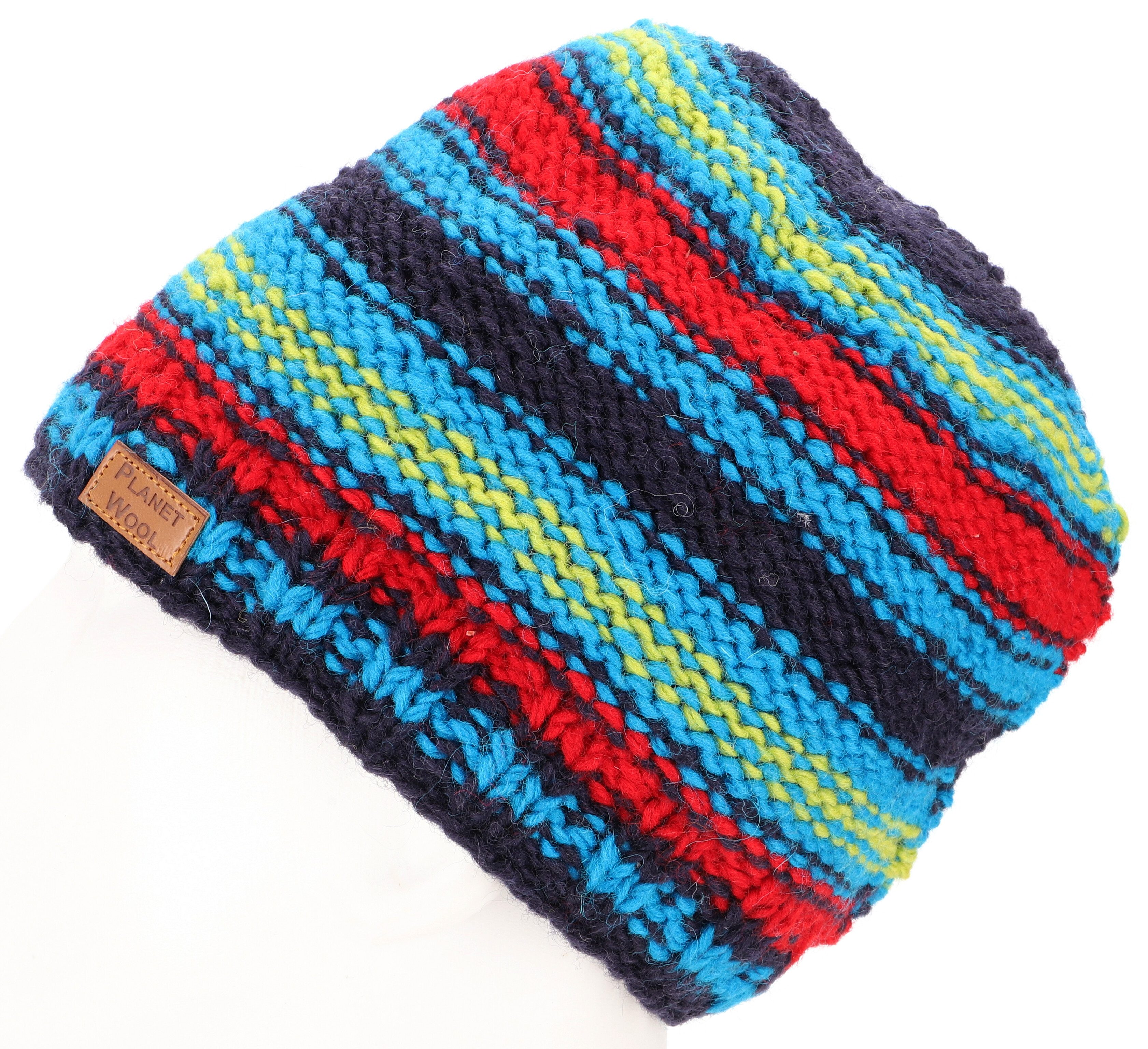 Guru-Shop Strickmütze Beanie Mütze, gestreifte Strickmütze aus Nepal,.. – Bild 3 von 4