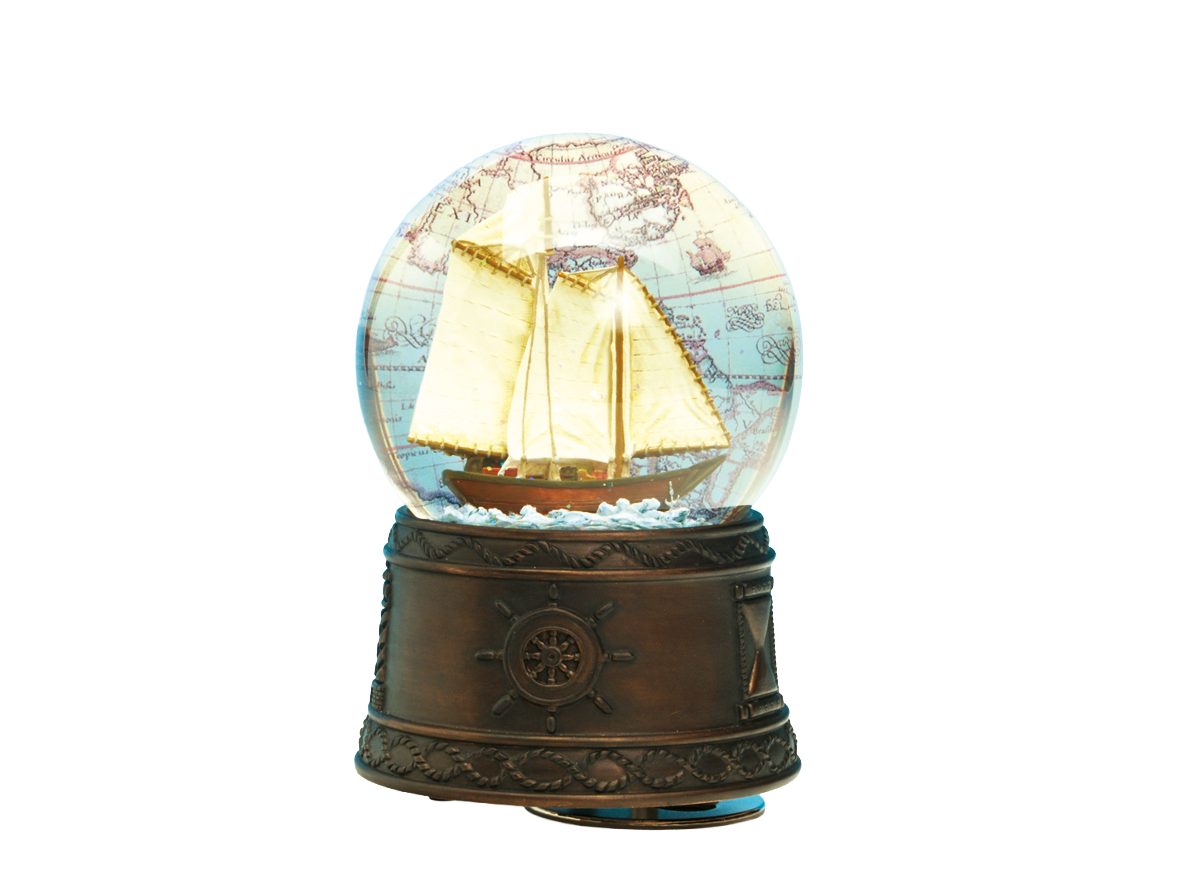 Musicboxworld Spieluhr Schneekugel Segelboot
