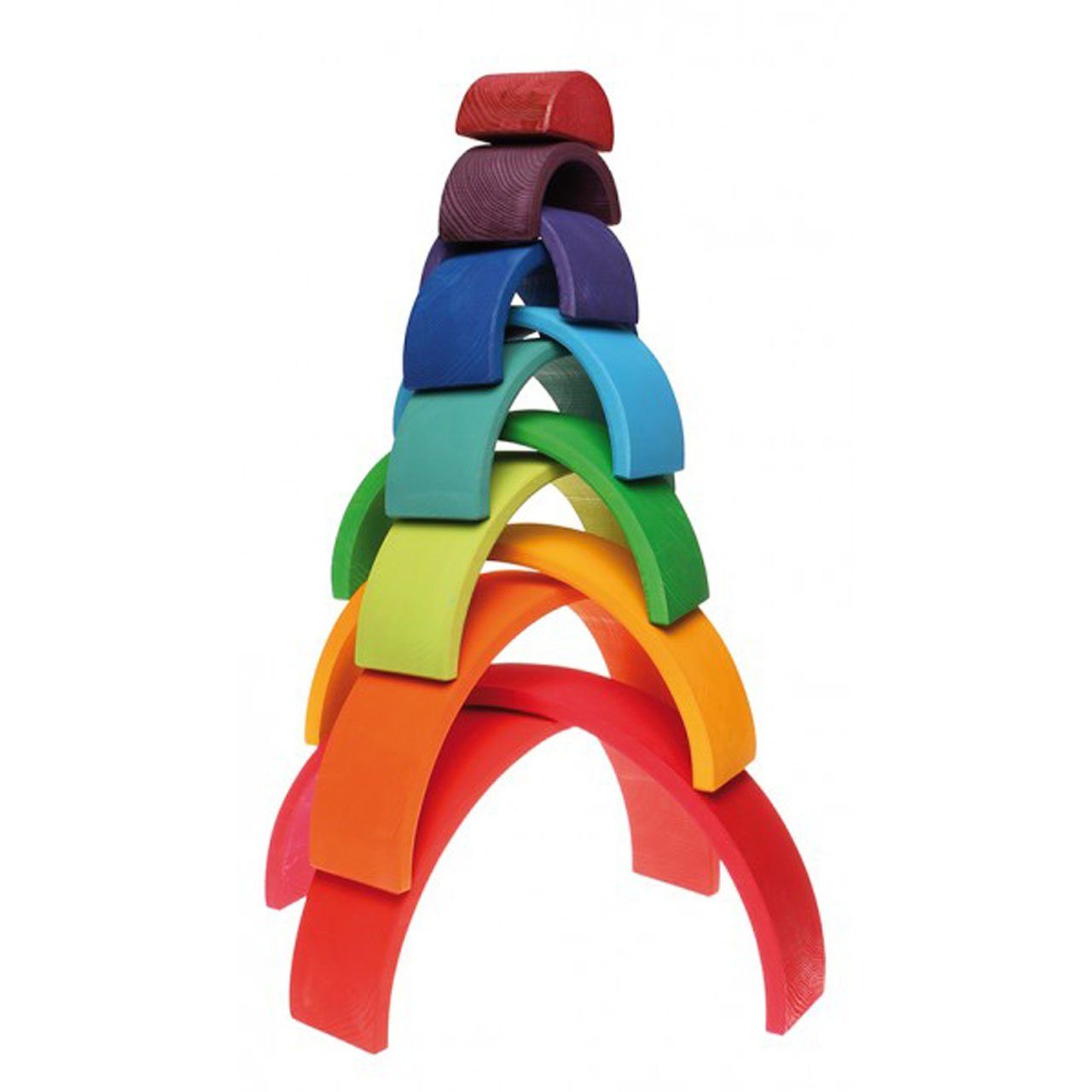 GRIMM´S Spiel und Holz Design Holzspielzeug Regenbogen Groß 12 Holzbausteine Spielbausteine