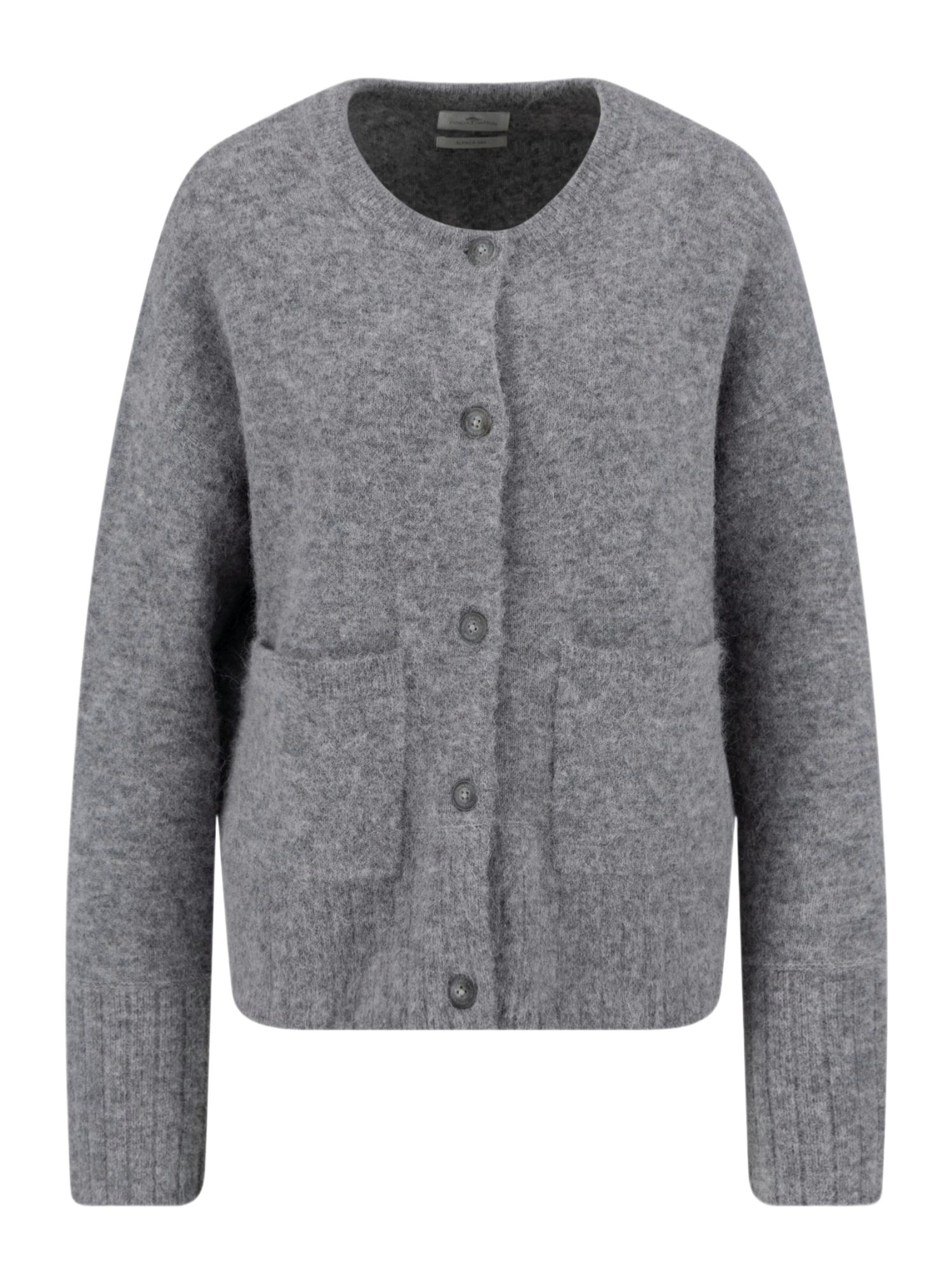 FYNCH-HATTON Strickpullover grau,Indoor,Wolle,Unifarben,Rundhals,Lang,Loose Fit