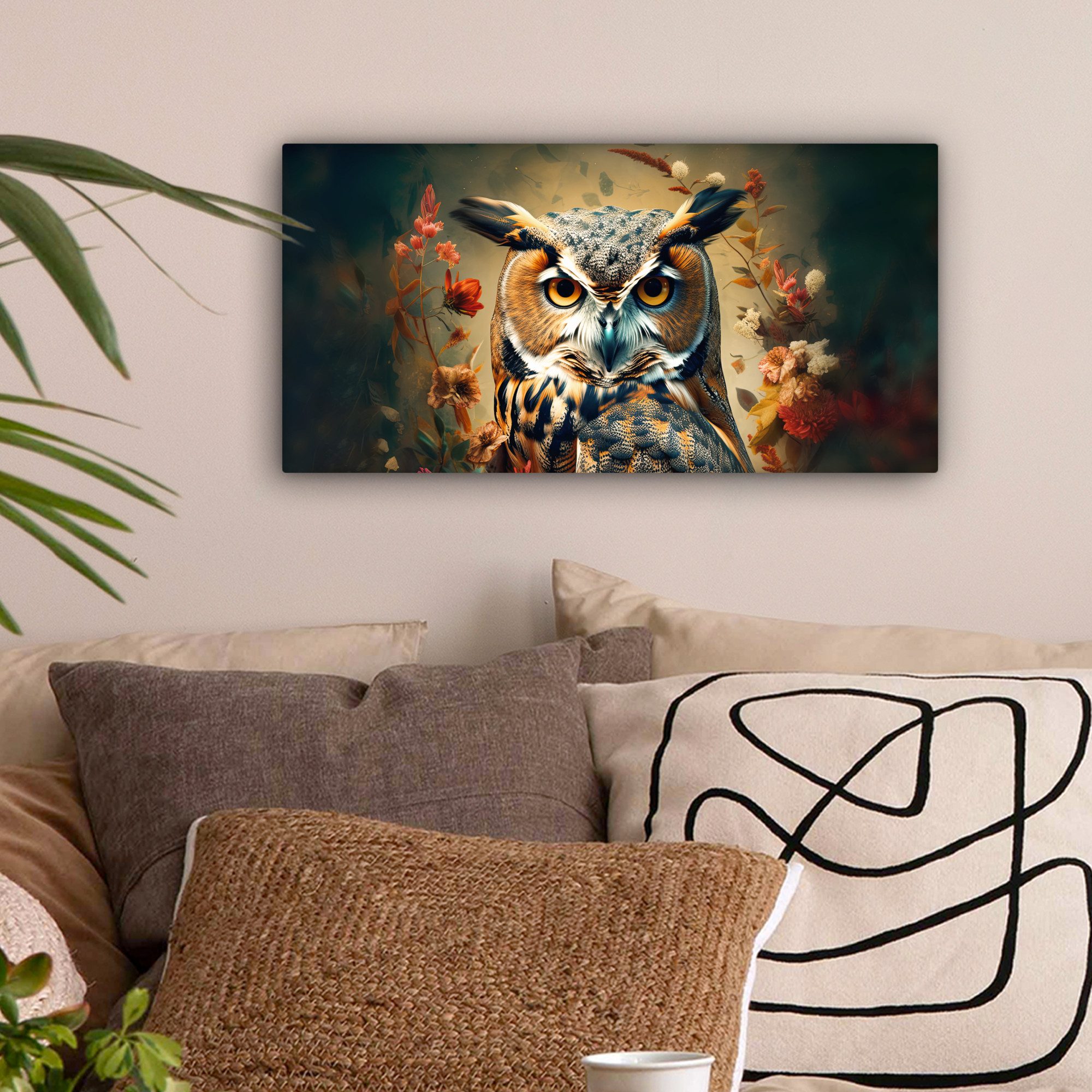 OneMillionCanvasses® Leinwandbild Panorama Eule - Vogel günstig online kaufen