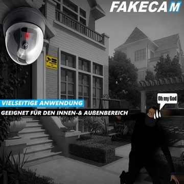 MAVURA FAKECAM Dummy Kamera Attrappe Dome Überwachungskamera Überwachungskamera Attrappe (Fake Dome 360° Camera mit Licht schwarz Innen & Außen)