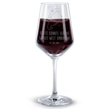Mr. & Mrs. Panda Rotweinglas Otter Umarmen - Transparent - Geschenk, Geschenk für Weinliebhaber, F, Premium Glas, Spülmaschinenfest