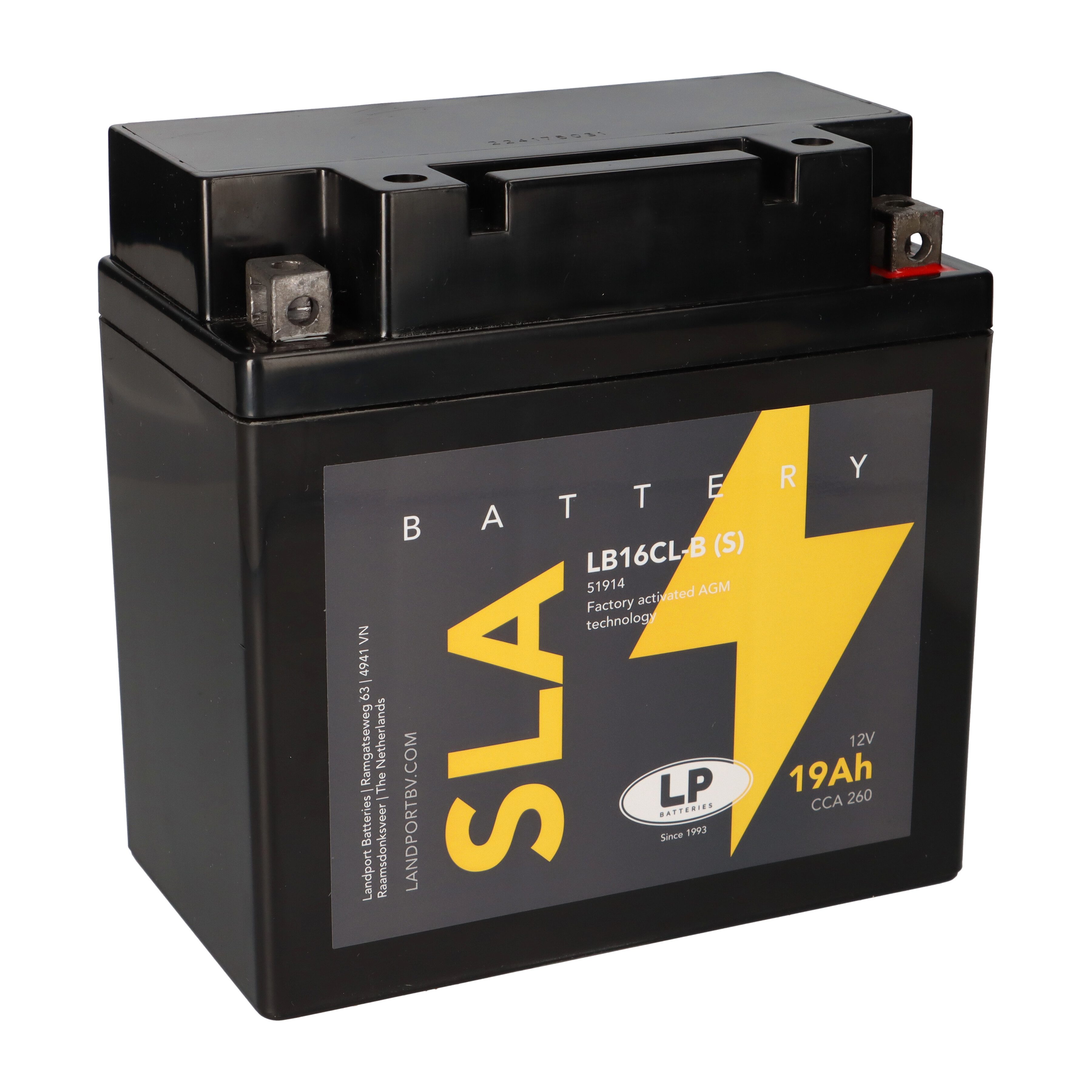 Batterie AGM SLA 12V 19Ah für Motorrad Startbatterie MS LB16CL-B (S) Bleiakkus
