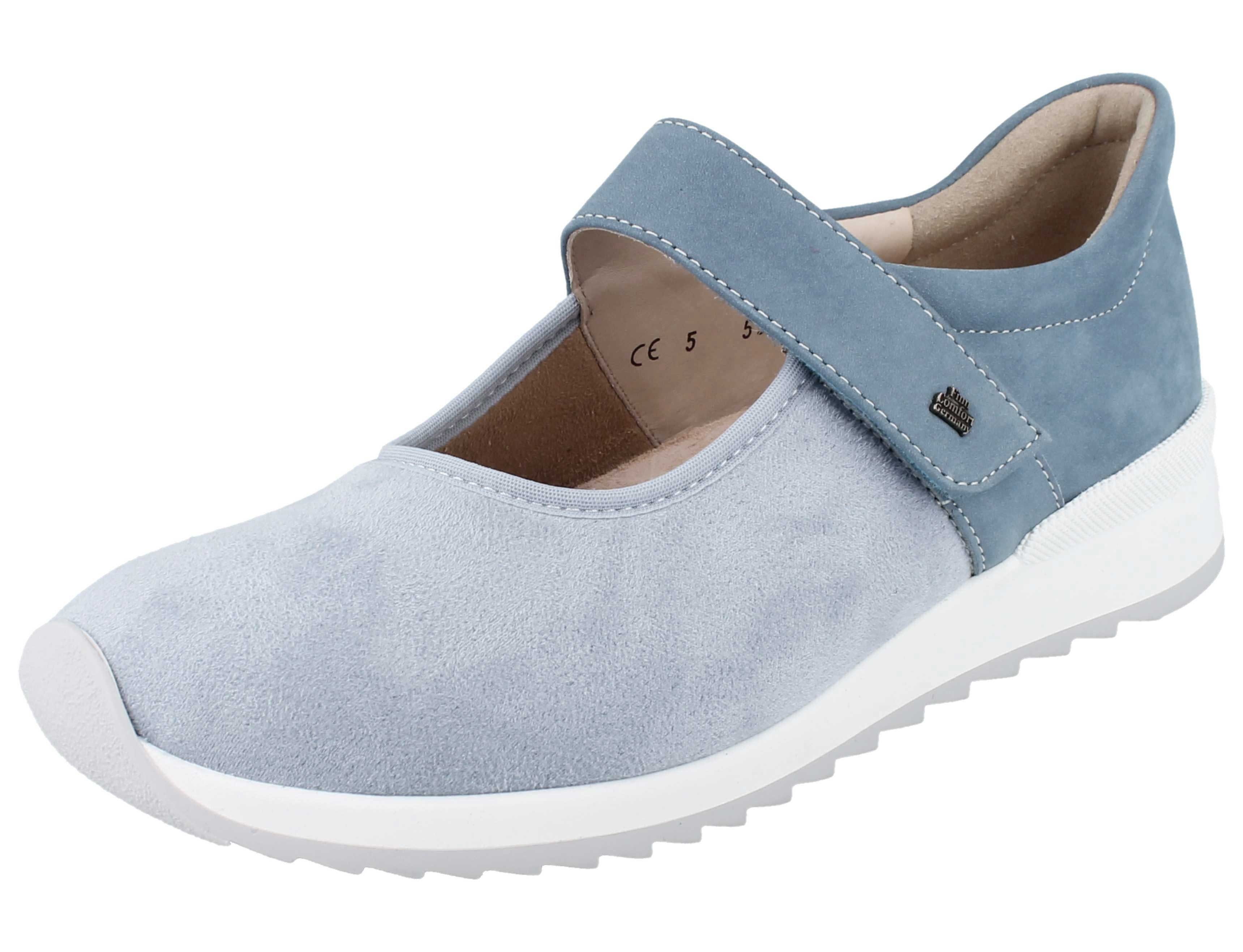 Finn Comfort FINN COMFORT Stretch Assenza Damen Ballerina hellblau Nubukleder - Schnürschuh Wechselfußbett