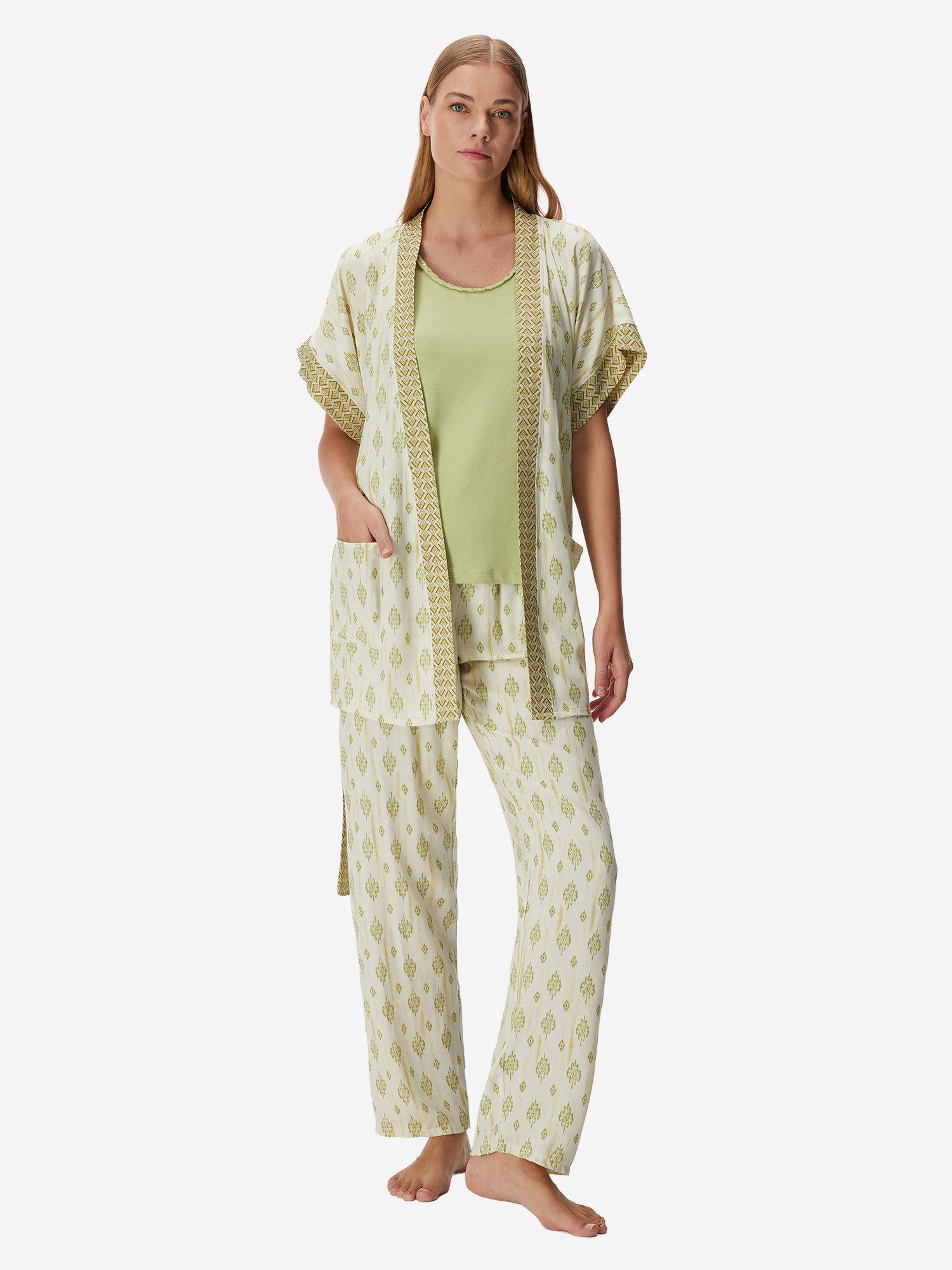 Goldenbay Pyjama Gown, Camisole & Pants Petunia Dahlia (2 tlg) loungewear pyjama nachthemd