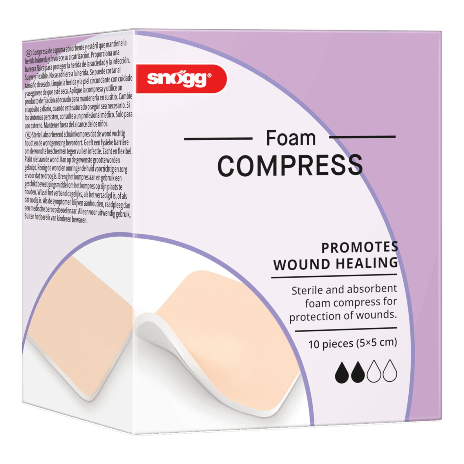 Snögg Gips-und Verbandschutz Animal Care Foam Compress, 5 x 5 cm, 10 Stück, steriler Schaumverba...