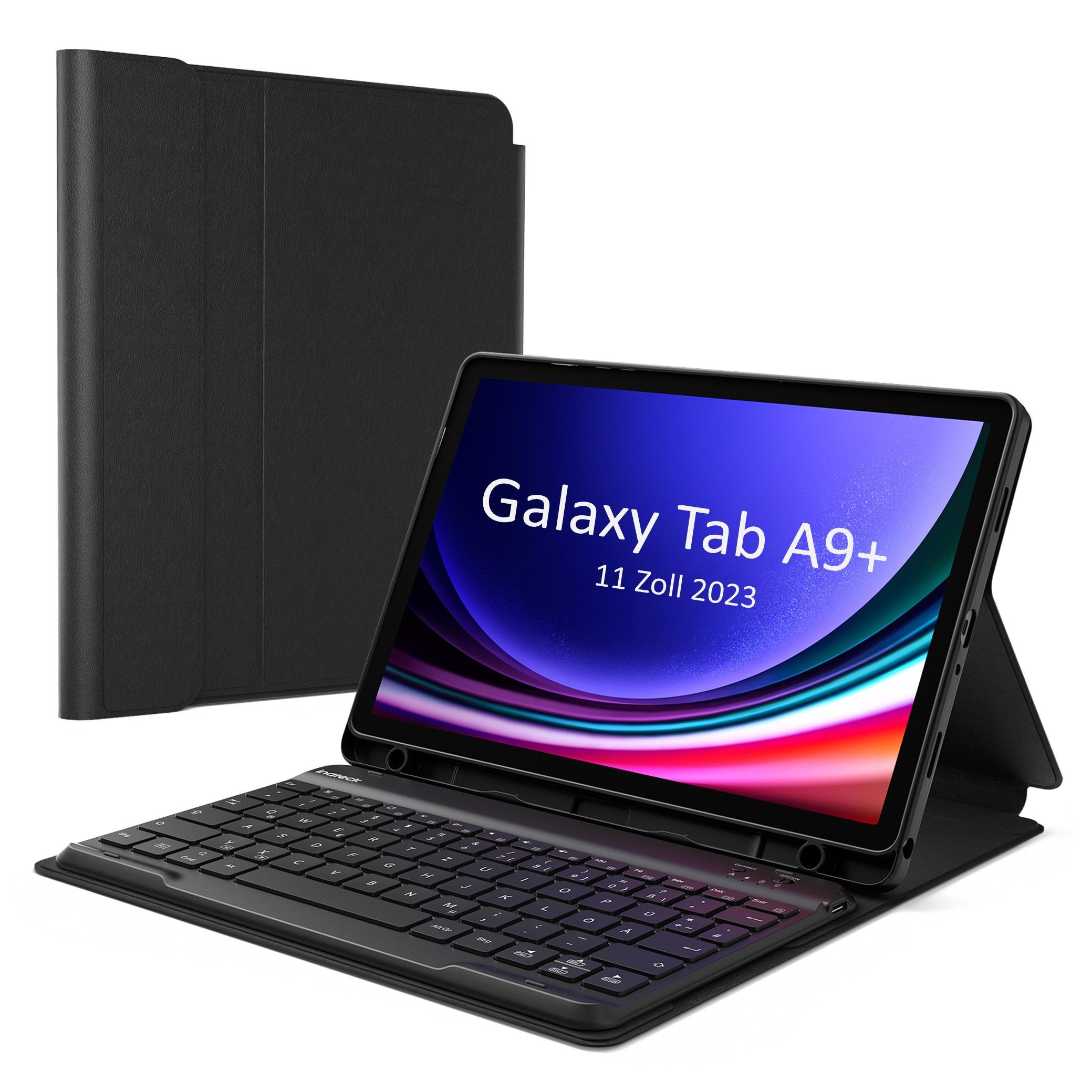 Inateck Hülle mit Tastatur für Samsung Galaxy Tab А9+/A9 Plus 11Zoll 2023 Tablet-Tastatur (Abnehmbare, Rundum-Schutz)