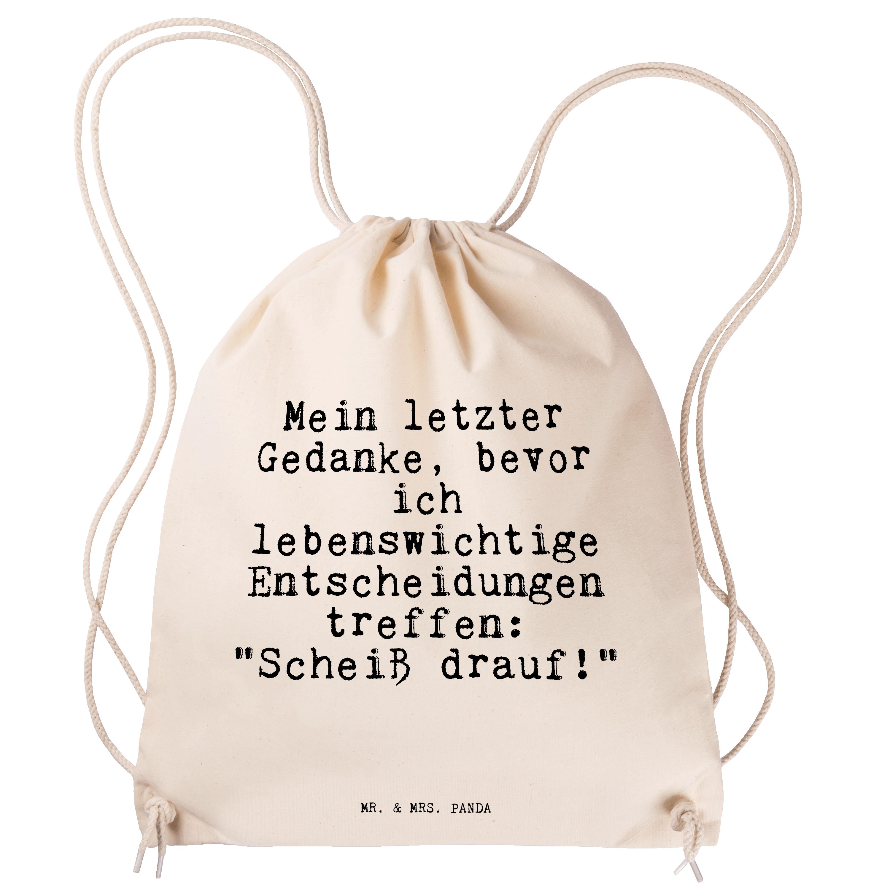 Mr. & Mrs. Panda Sporttasche »Mein letzter Gedanke, bevor