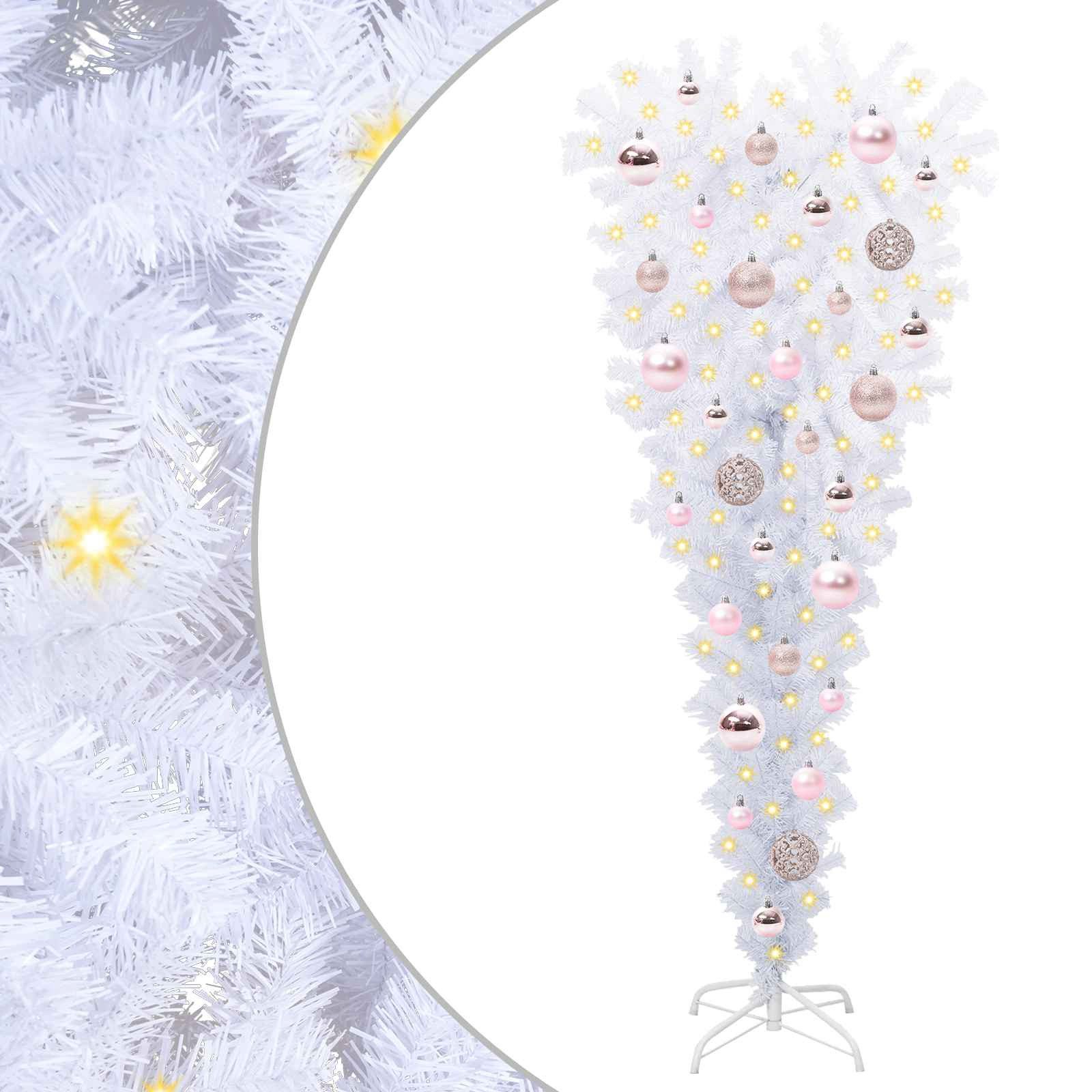 vidaXL Künstlicher Weihnachtsbaum Künstlicher Weihnachtsbaum Weiß 120 cm PVC und Stahl