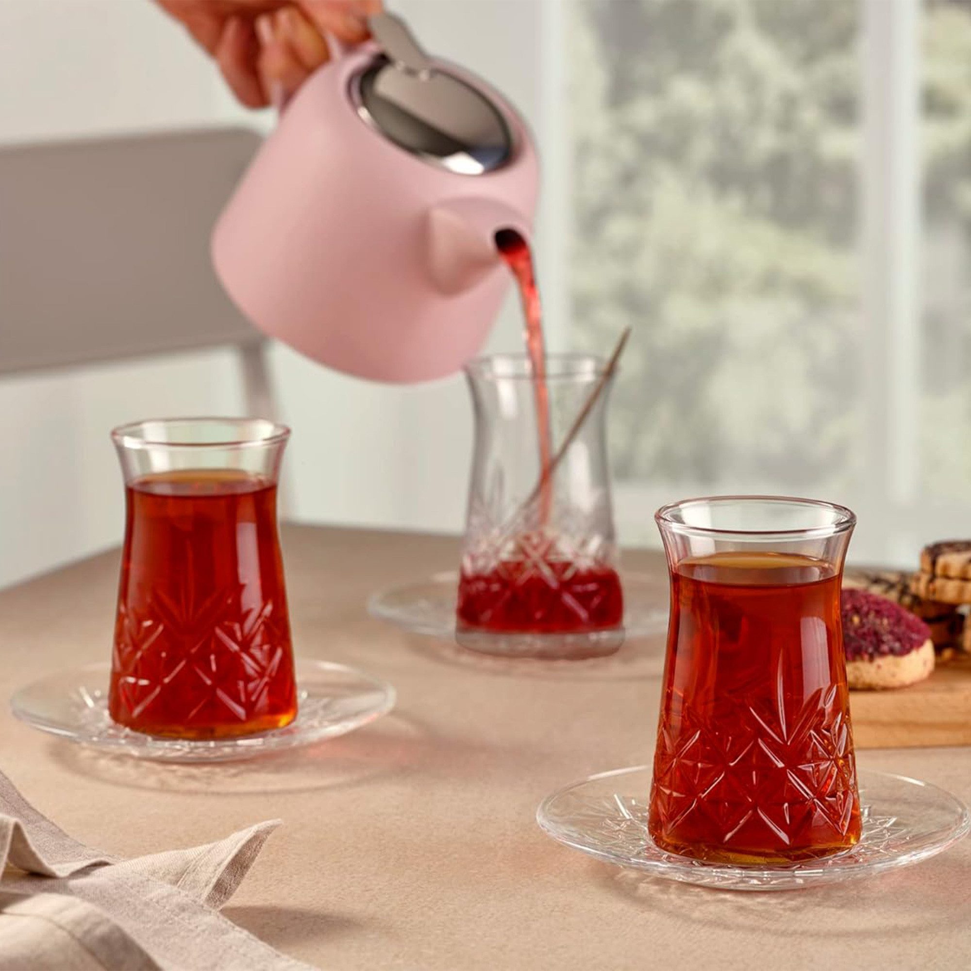 Pasabahce Gläser-Set Timeless Teegläser-Set, 12-tlg., Glas, 12-tlg. Set, 170 ml, ideal für türkischen Tee