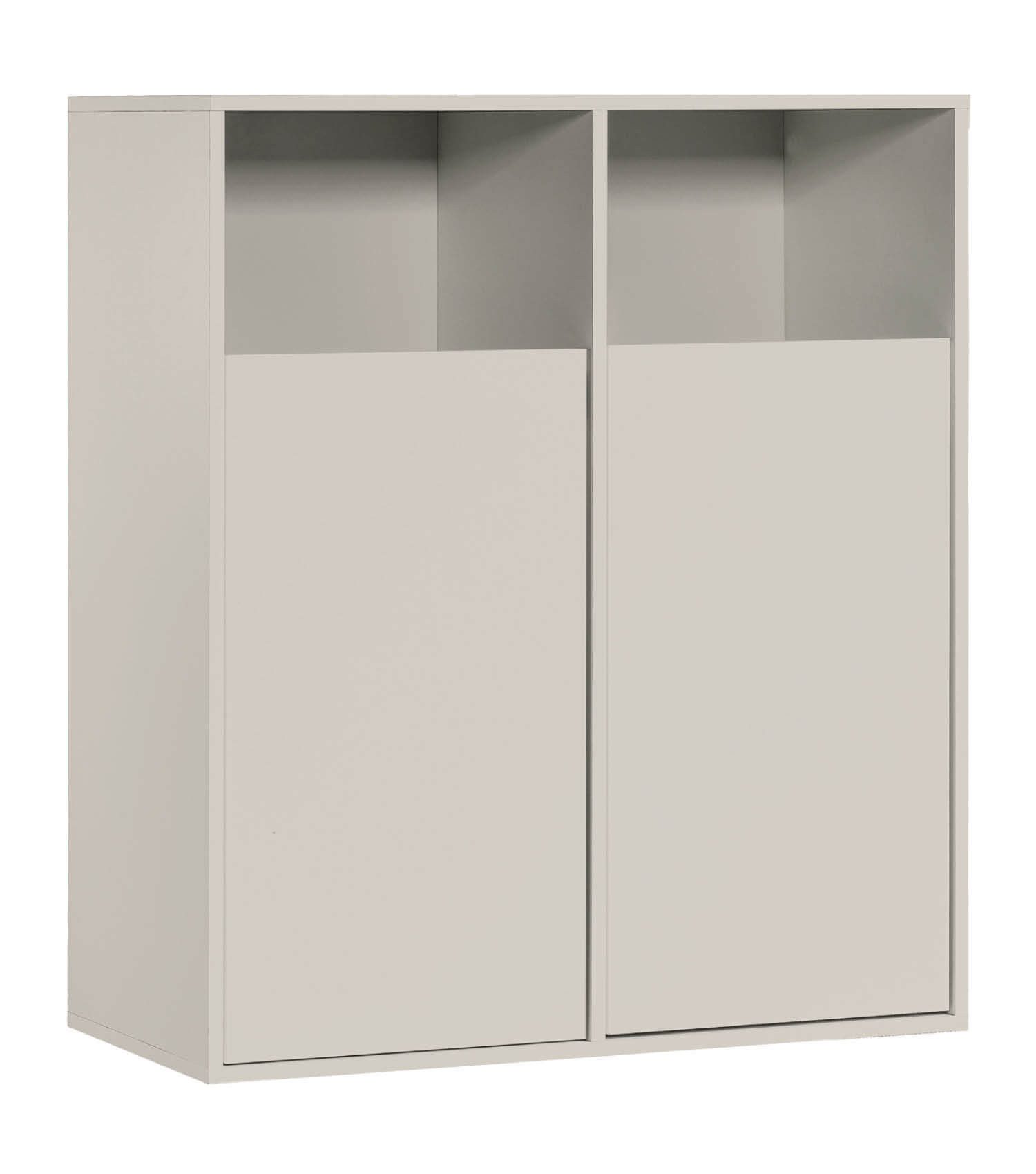 mokebo Wäscheschrank Der Wäschehüter (2-türig) Wäschekorb oder Wäschesammler mit Magnetverschluss in Beige Grau