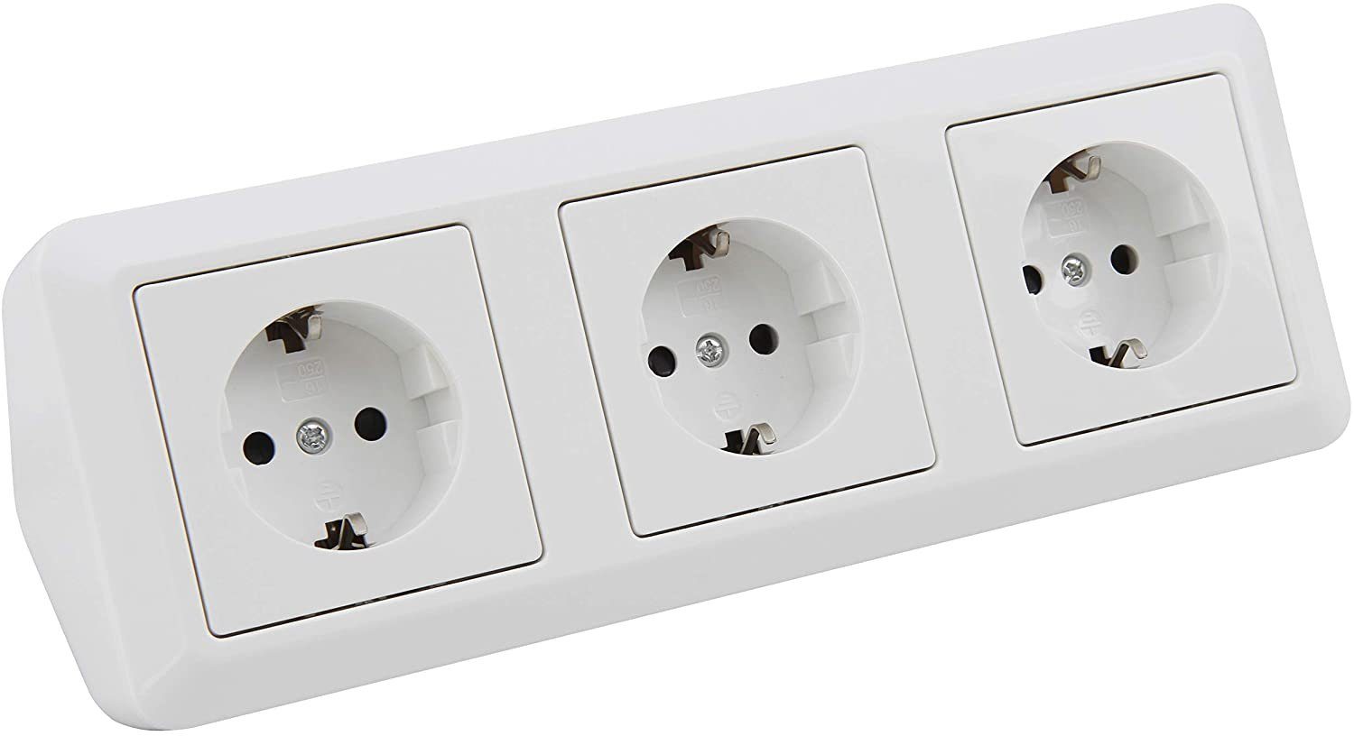 McPower MC POWER Cup Steckdosenblock Ecksteckdose Unterbausteckdose 230V/16A, Mehrfachsteckdose