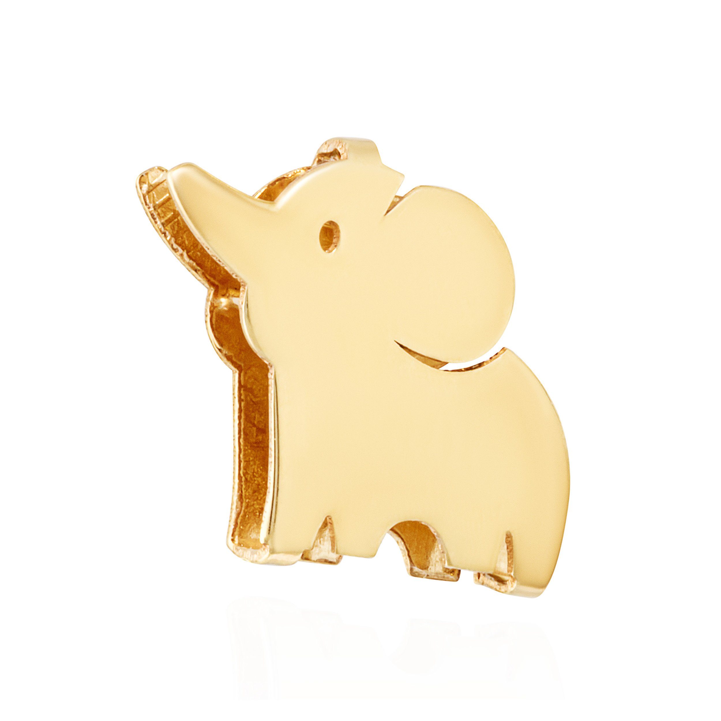 NKlaus Kettenanhänger Kettenanhänger Elefant 333 Gelb gold 8 Karat 7,5x7mm Amulett Anhänger