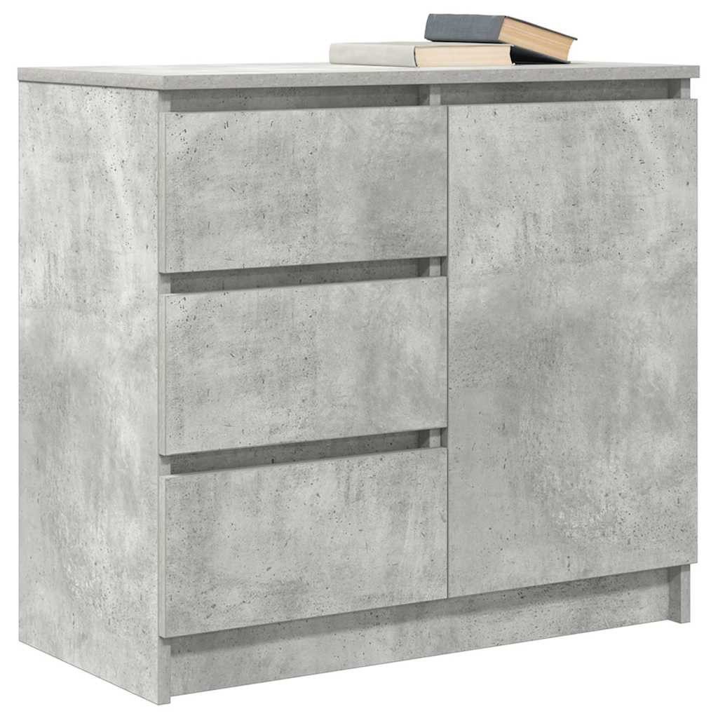 vidaXL Sideboard Sideboard mit Schublade Betongrau 71x35x65 cm Holzwerkstoff (1 St) – Bild 4 von 5