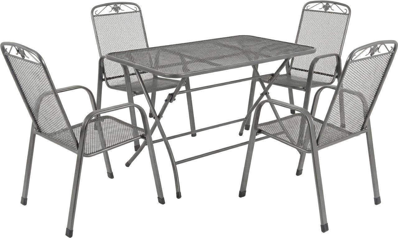 MWH Balkonset MWH Garten-Essgruppe Caffe Latte 2.0 4 Personen, Klappbar witterungsbeständig