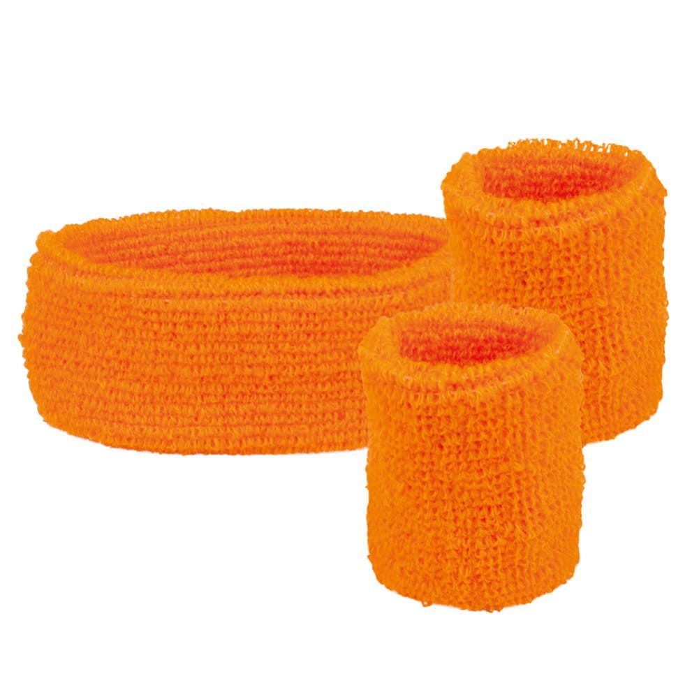 Boland Kostüm Schweissbänder neonorange