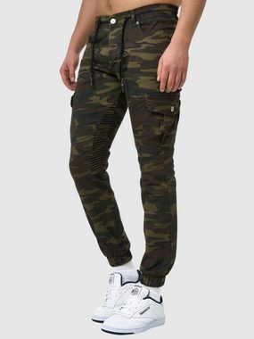 John Kayna Cargojeans Herren Cargo Hose Slim Fit Utility Jeans Männer Chino Herrenhose Stoff (Chino Cargohose Streetwear, 1-tlg) Individual Denim