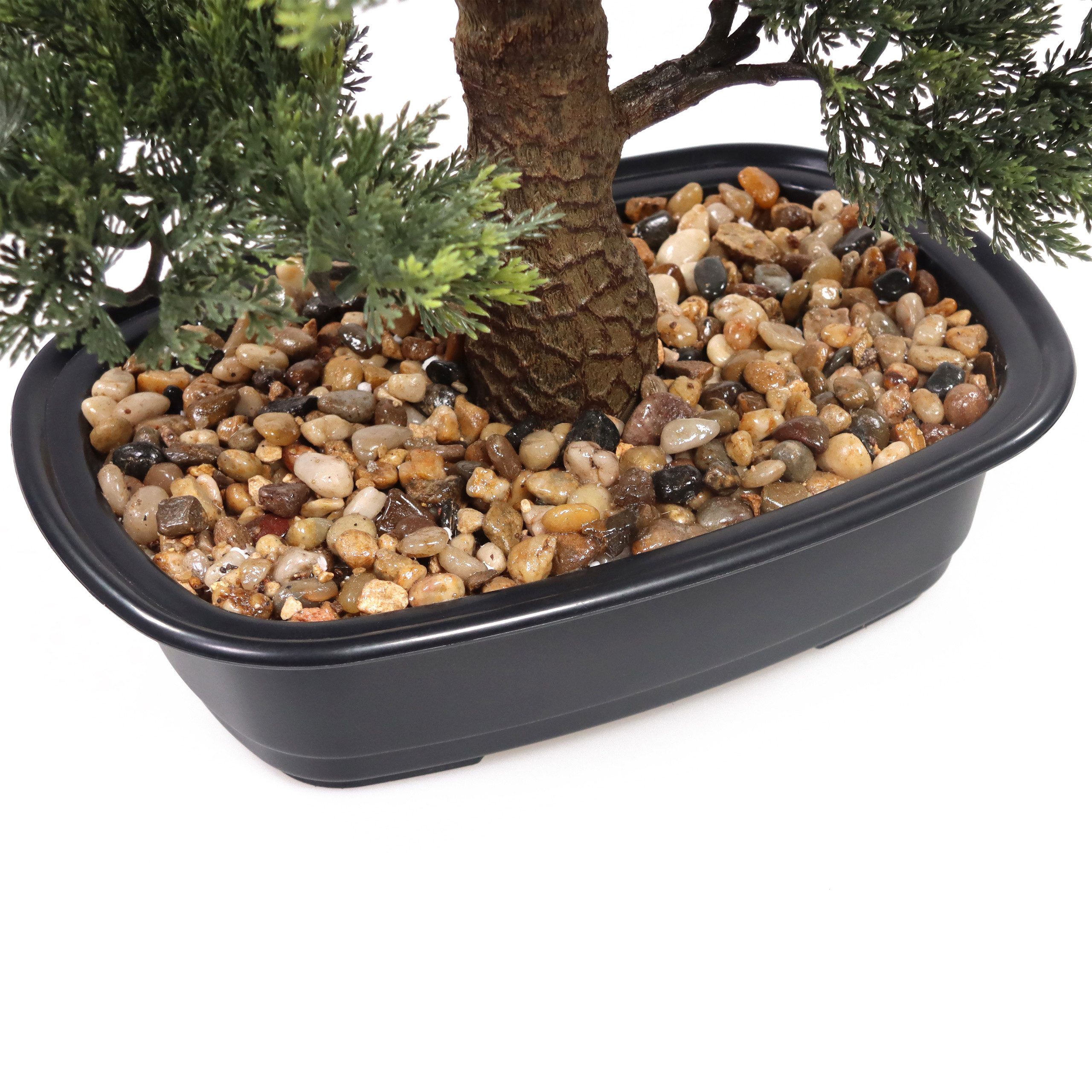 Kunstpflanze BONSAI Künstliche Pflanze Höhe 44.0 cm Kiefer Kiefer, hjh OFFICE, Höhe 44.0 cm, Künstliche Zimmerpflanze Kunstbonsai Baum Kiefer im Kunststoff-Topf