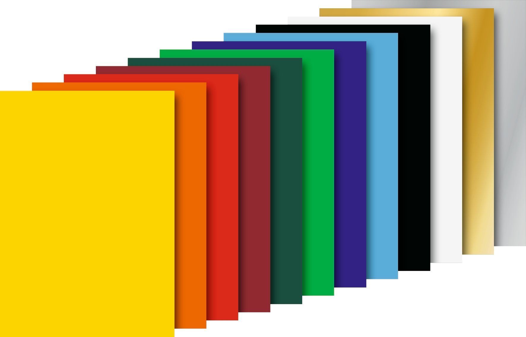 Heyda Designpapier Glanzpapier-Heft, farbig sortiert 25 cm x 22 cm 12 Blatt