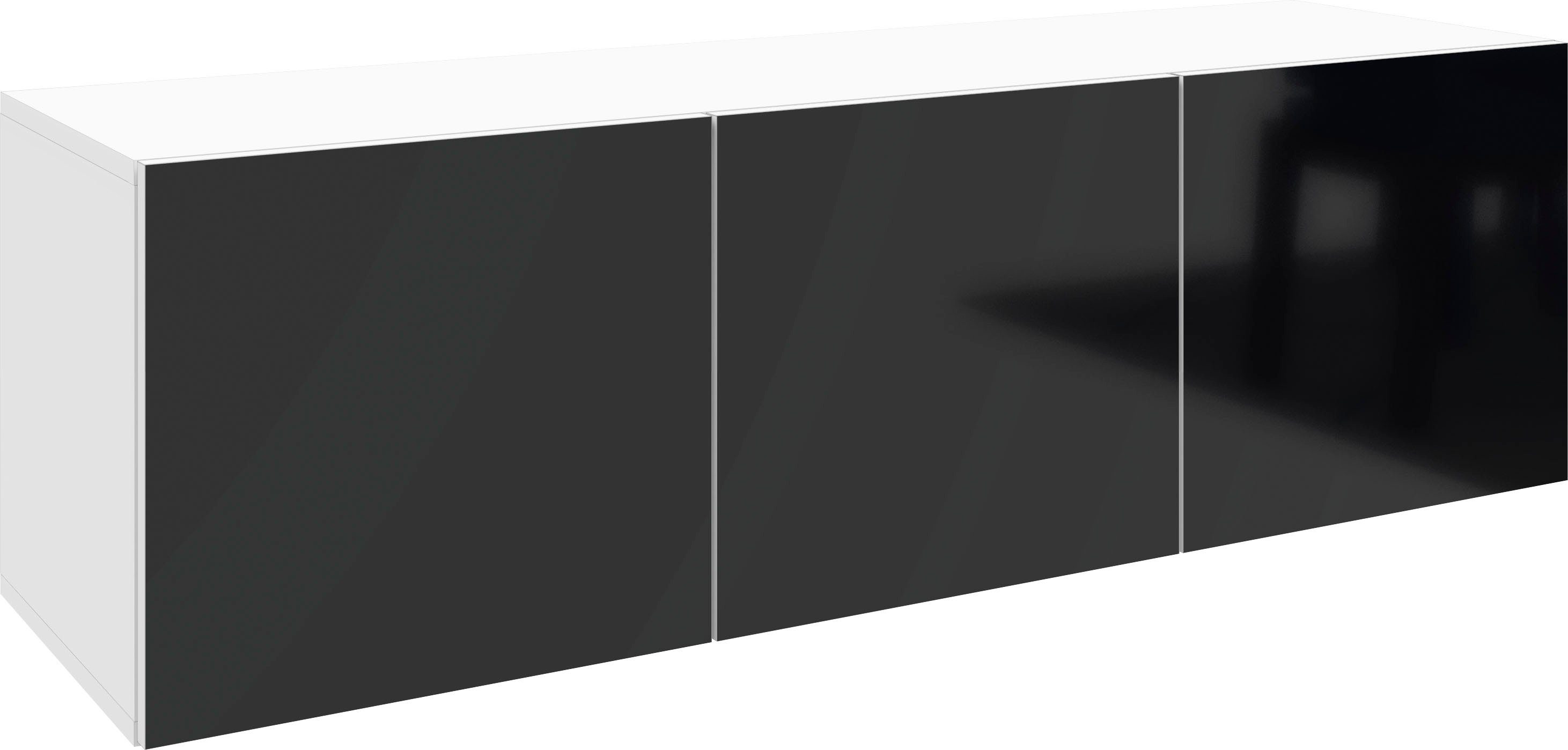 borchardt Möbel Lowboard Vaasa, Breite 114 cm, nur hängend weiß matt/schwarz Hochglanz | Lowboards