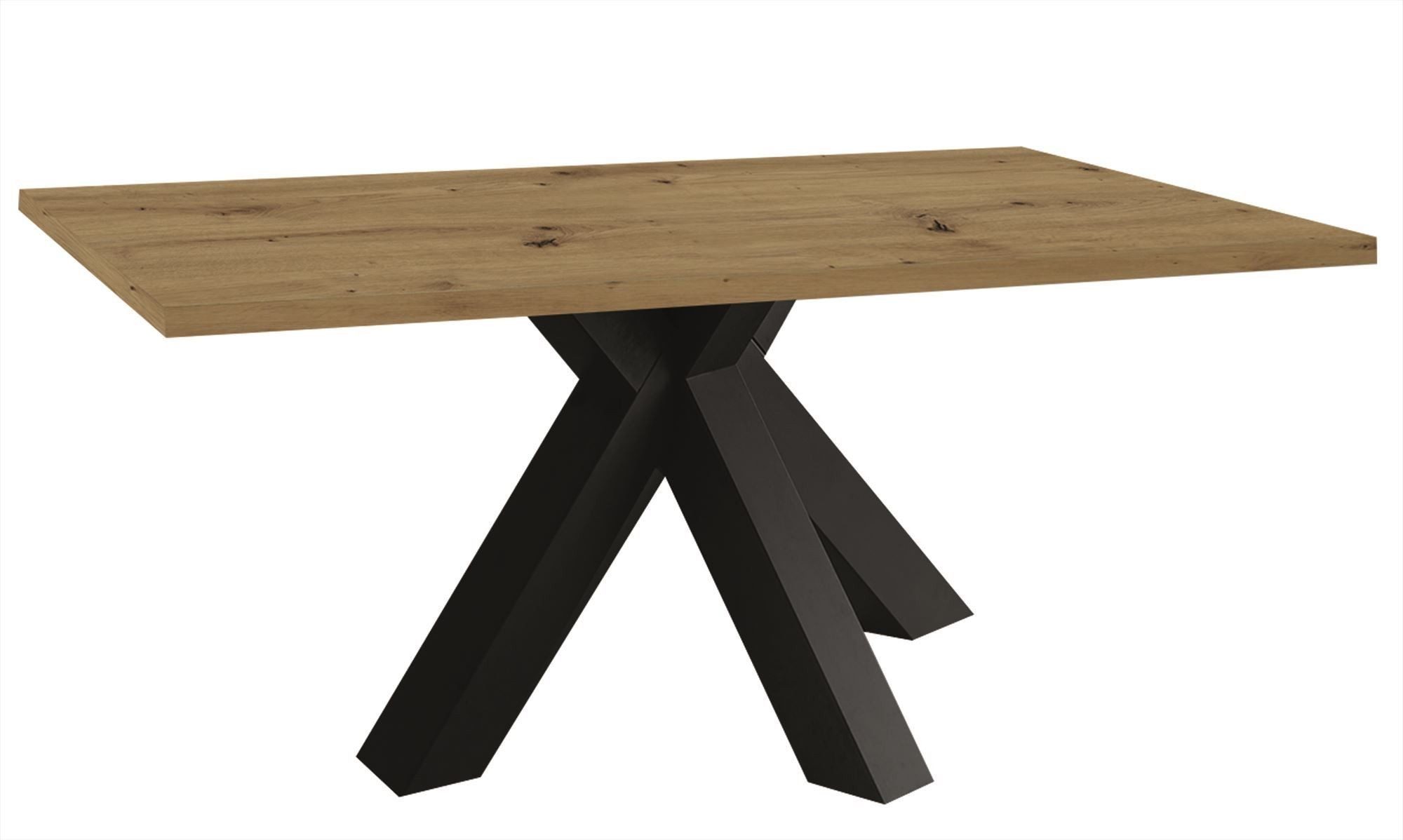 58 aufm Kessel Esstisch Elda 2 200 x 100 x 75 Esstisch Schwarzstahl/Asteiche 13518-200 (Einzeltisch)