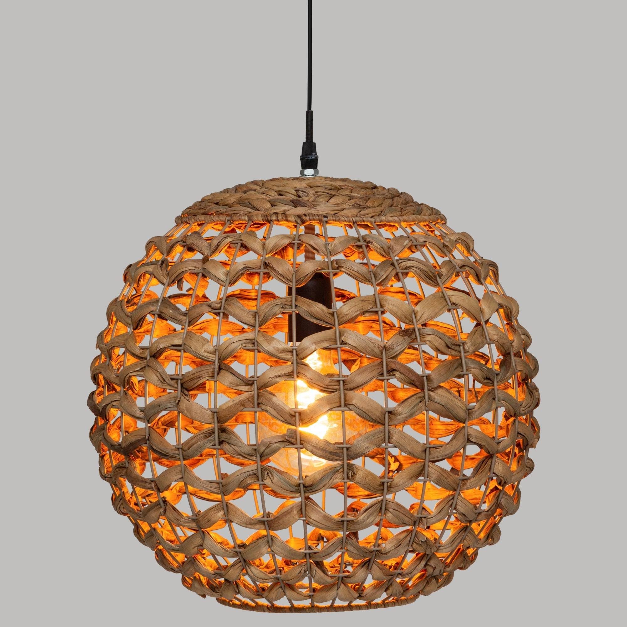 Atmosphera Créateur d'intérieur Pendelleuchte Hängeleuchte SAND mit Lampenschirm aus Hyazinth, Ø 38 cm, Leuchte mit Dekofunktion, ohne Leuchtmittel