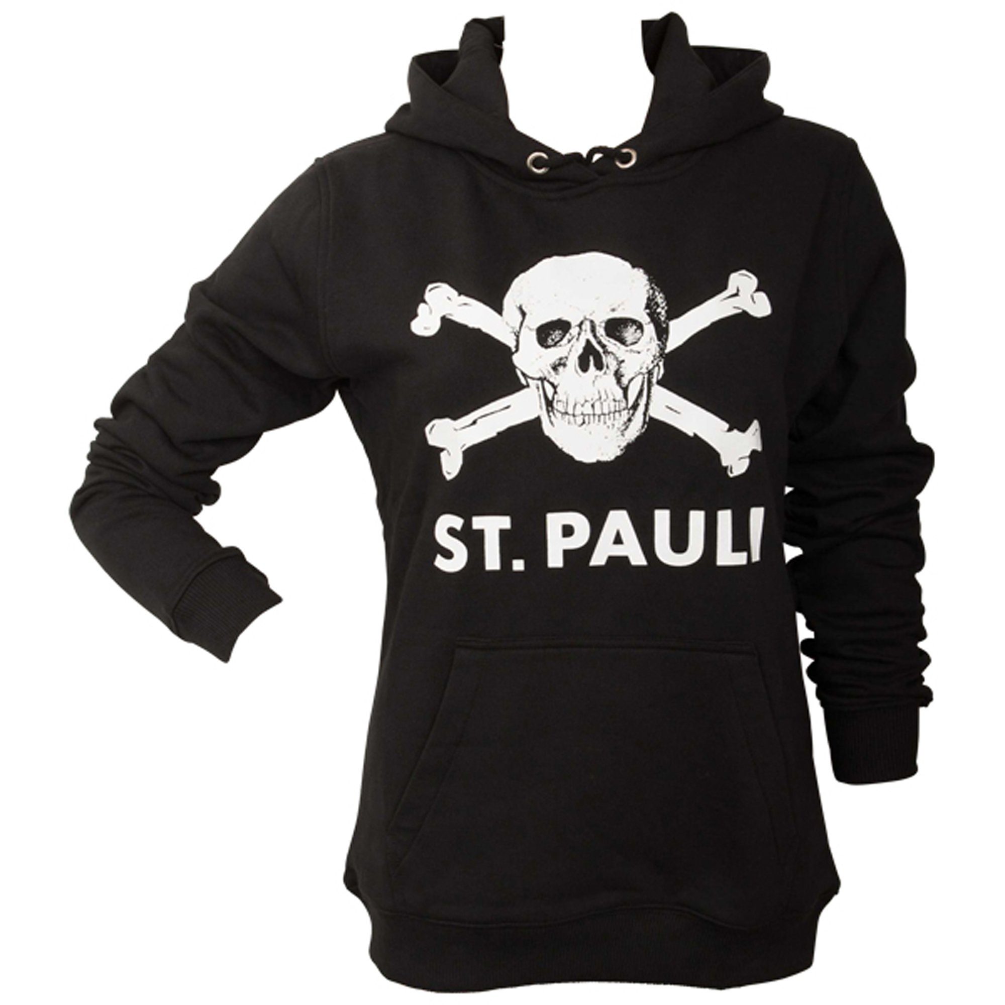 FC St. Pauli Kapuzenpullover Hoodie Totenkopf Groß (Schwarz) Tailliert