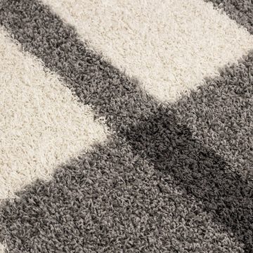 Hochflor-Teppich Hochflorteppich Shaggy gestreift Langflor Wohnzimmer, Miovani, Höhe: 30 mm