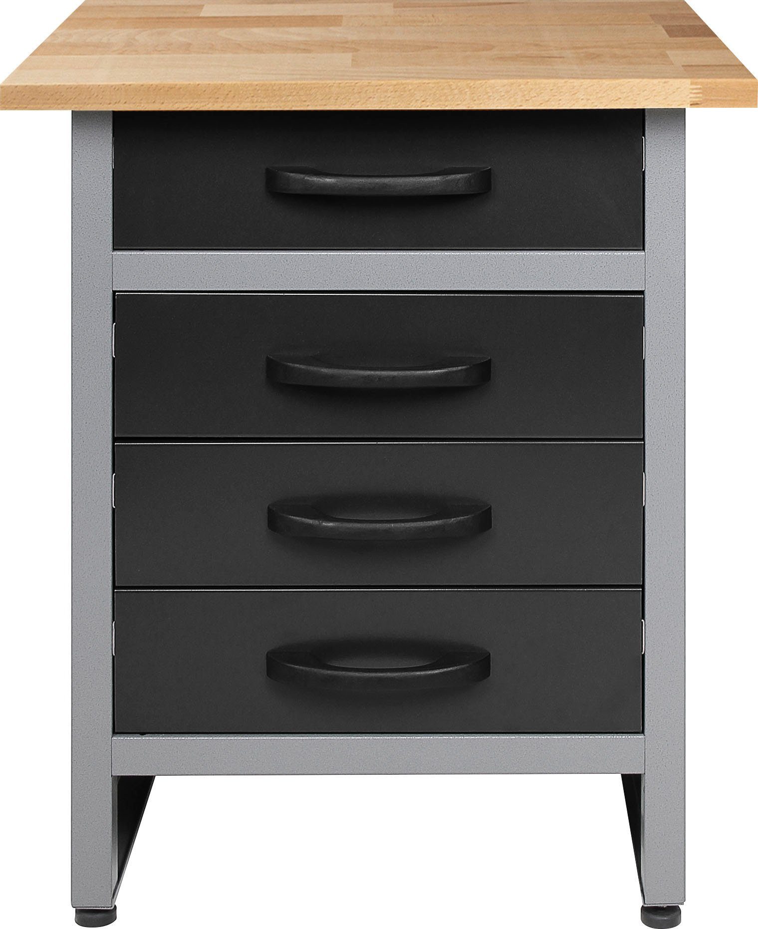 ONDIS24 Werkbank Bernd, (Set), höhenverstellbar, 4 Schubladen, ca. 60x60x85 cm
