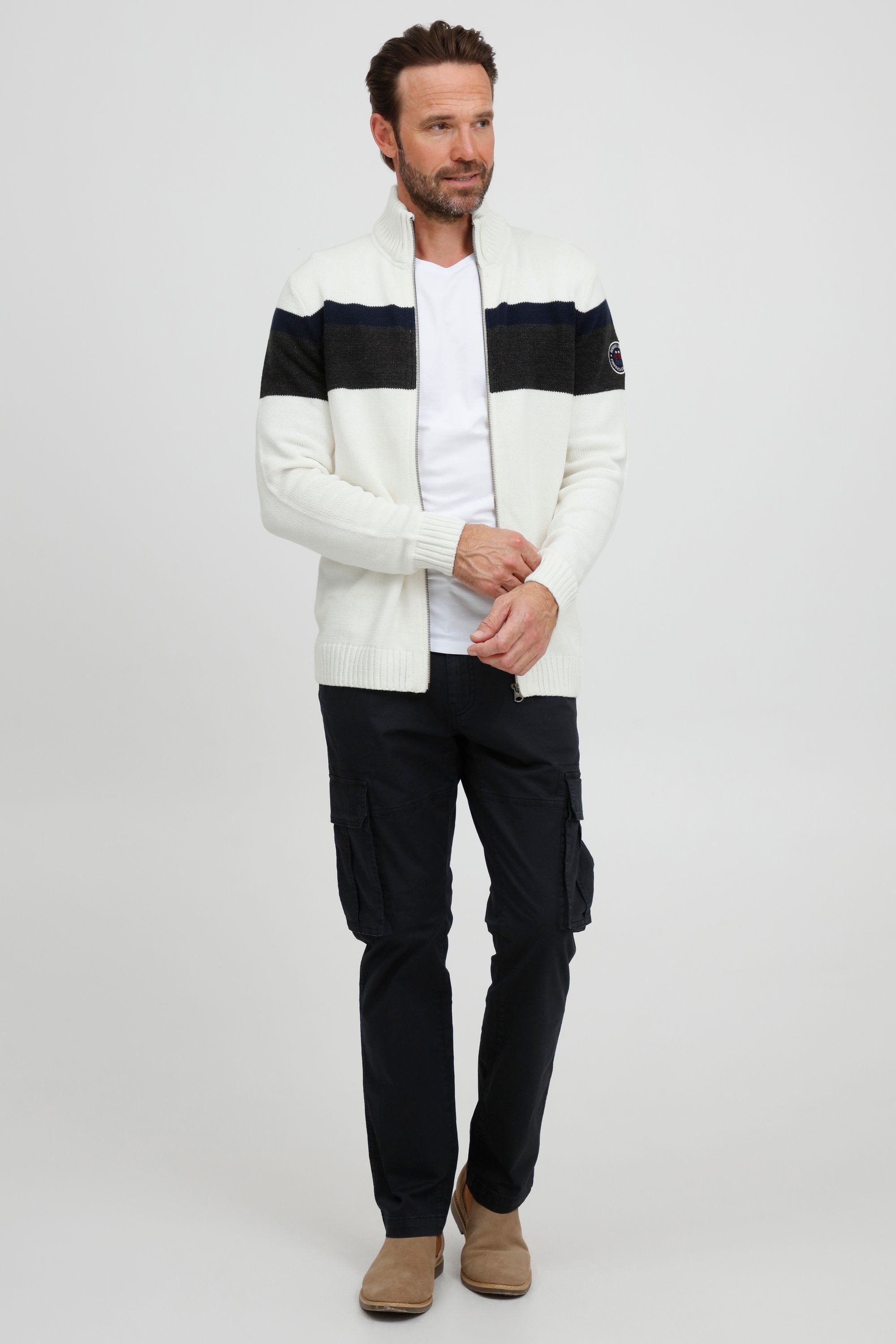 FQ1924 Strickjacke FQEdvard Strickjacke im Colorblock günstig online kaufen