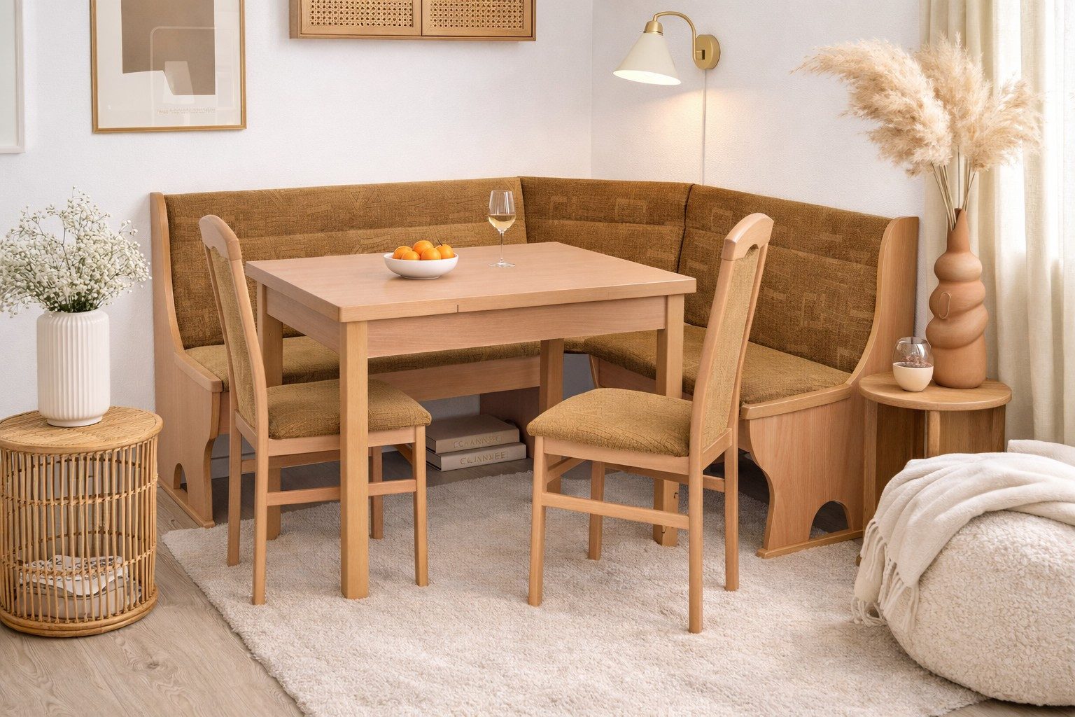 moebel-direkt-online Eckbankgruppe 4teilige Eckbankgruppe, (Spar-Set, 4teiliges Set)