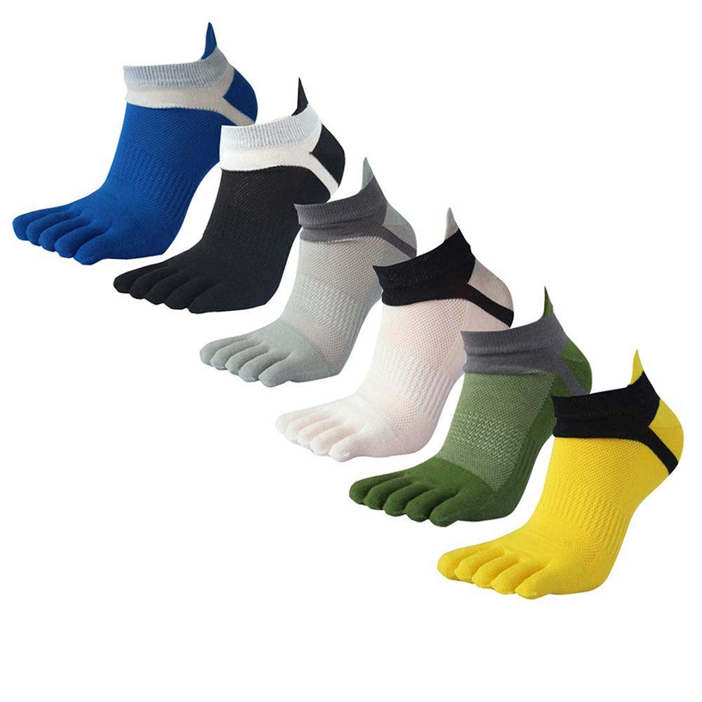 HoyoLee Zehensocken 6 Paar Zehensocken Herren Baumwolle Moderate Elastisch Sportsocken