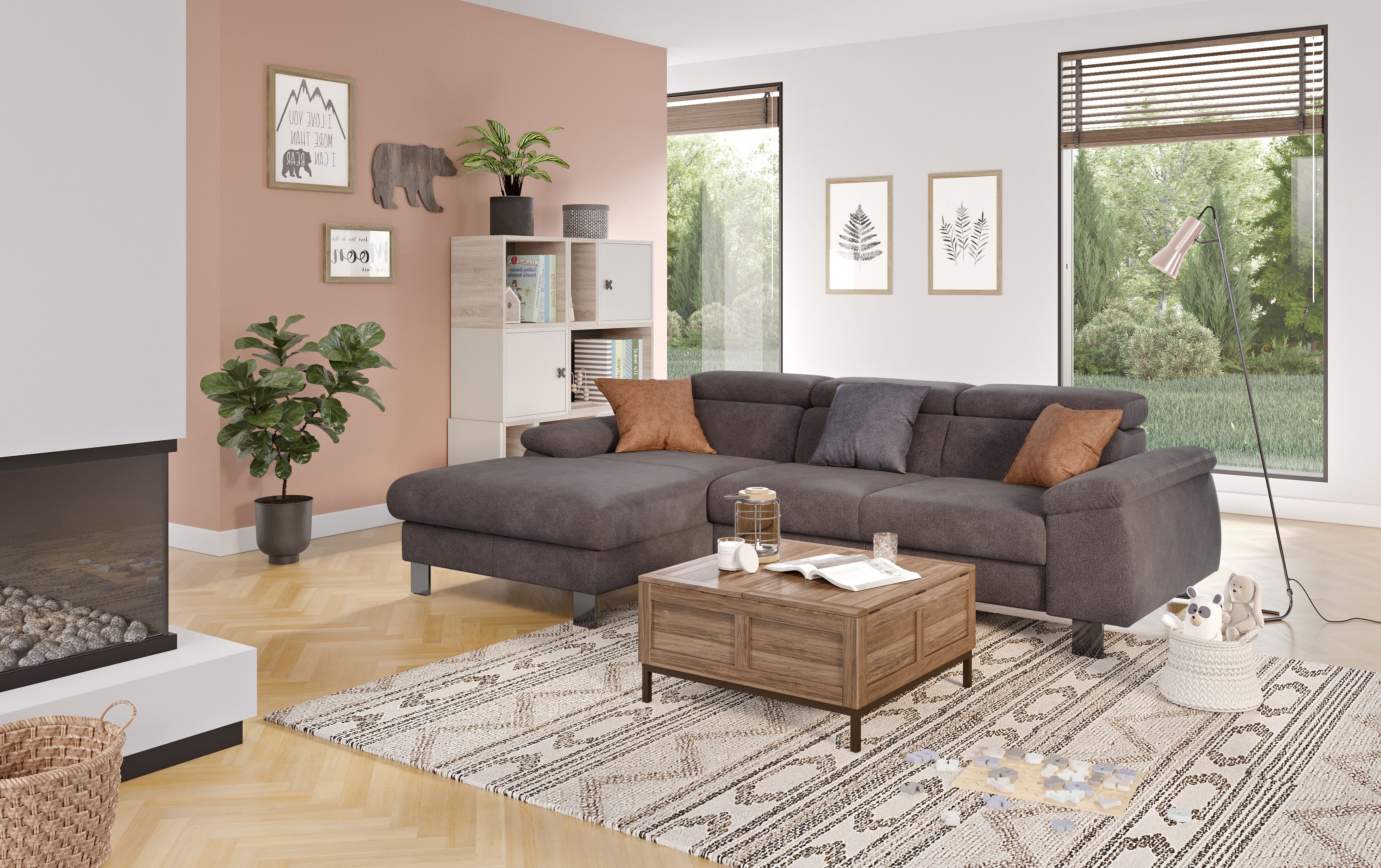 COTTA Ecksofa Komaris L-Form mit Kopfteilverstellung, günstig online kaufen