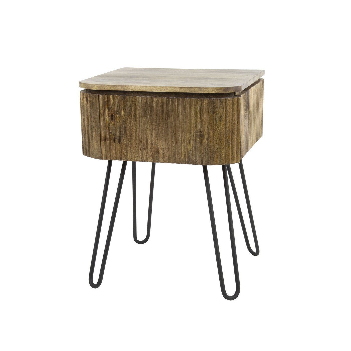 LEVEN Lifestyle Nachttisch SAMELL Holz mit 1 Schublade Nachtschränkchen, Höhe 60 cm