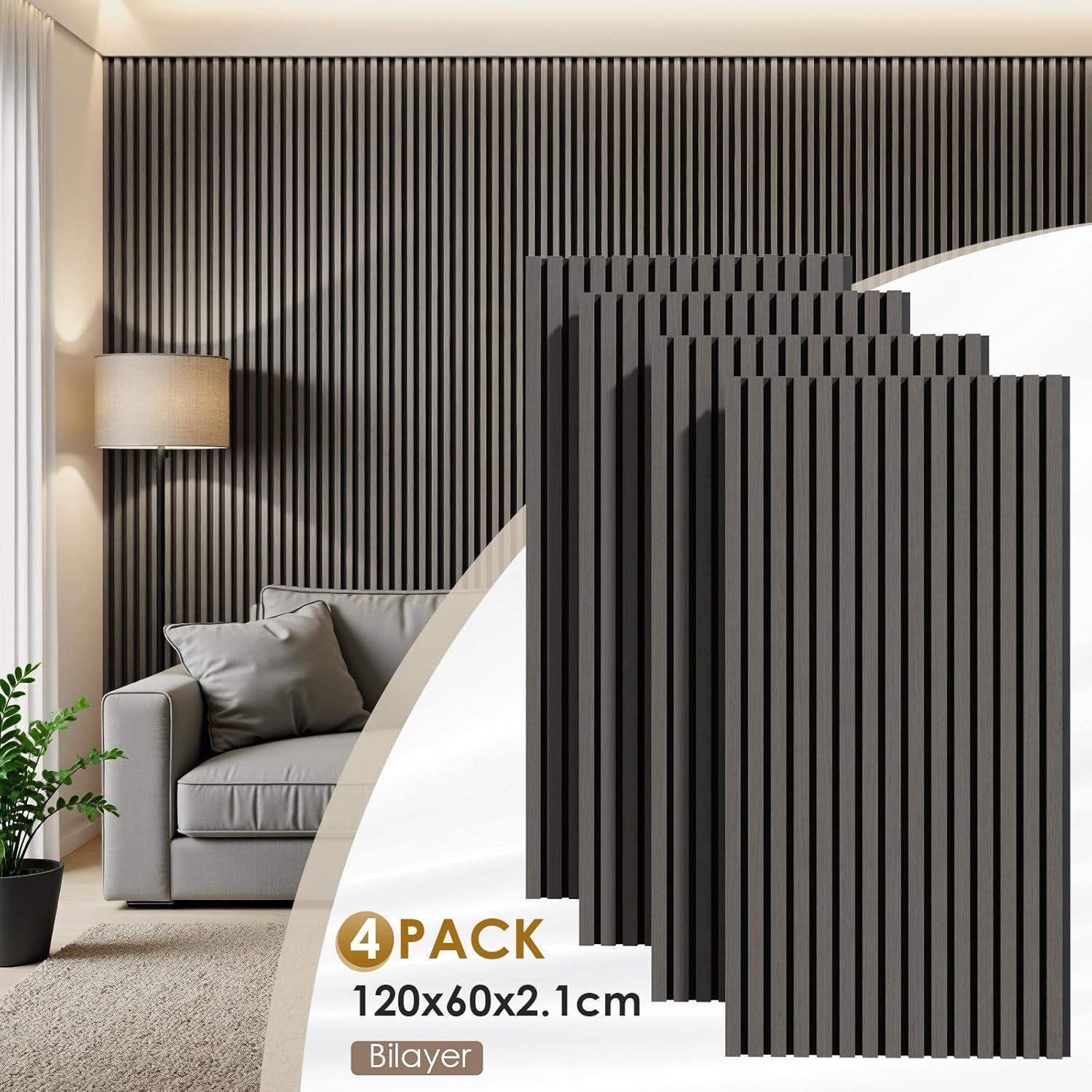 TLGREEN Wandpaneel 3D Akustikpaneele Holz MDF Schalldämpfung, BxL: 120x120 günstig online kaufen