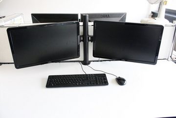 Hama Dual Monitorarm mit 2x Schwenkarm Schwarz Monitor-Halterung, (Schwenkbar Tisch-Befestigung VESA-Formate bis 100x100 2x Monitor)